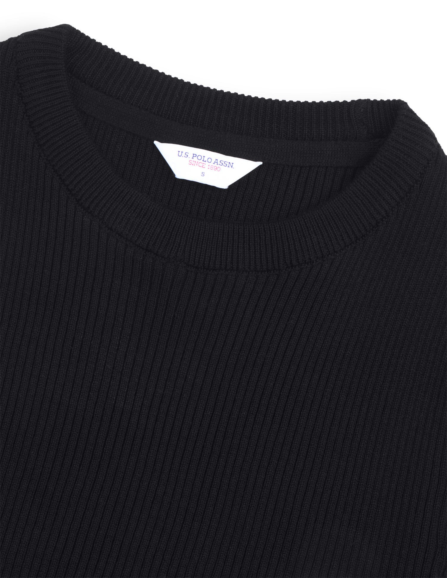 Solid Fitted Knit Top Black - U.S. Polo Assn. India | Large