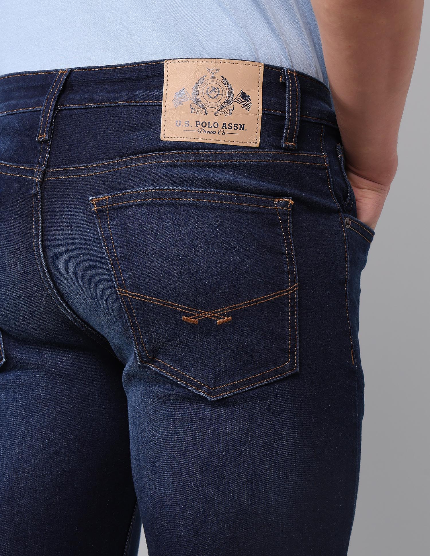 Regallo Skinny Fit Blue Jeans Dark Blue - U.S. Polo Assn. India | Large