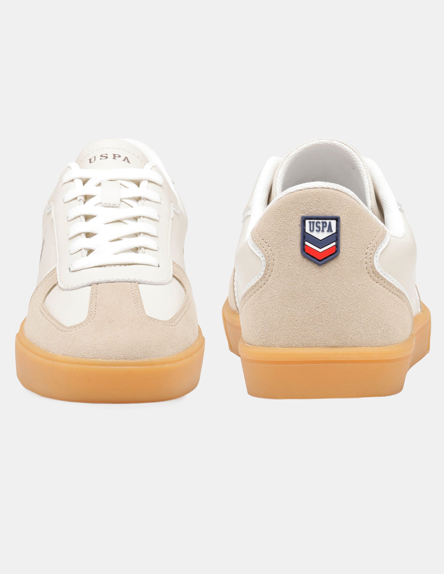 Men Colour Blocked Suede Oberon Sneakers Beige - U.S. Polo Assn. India | Large