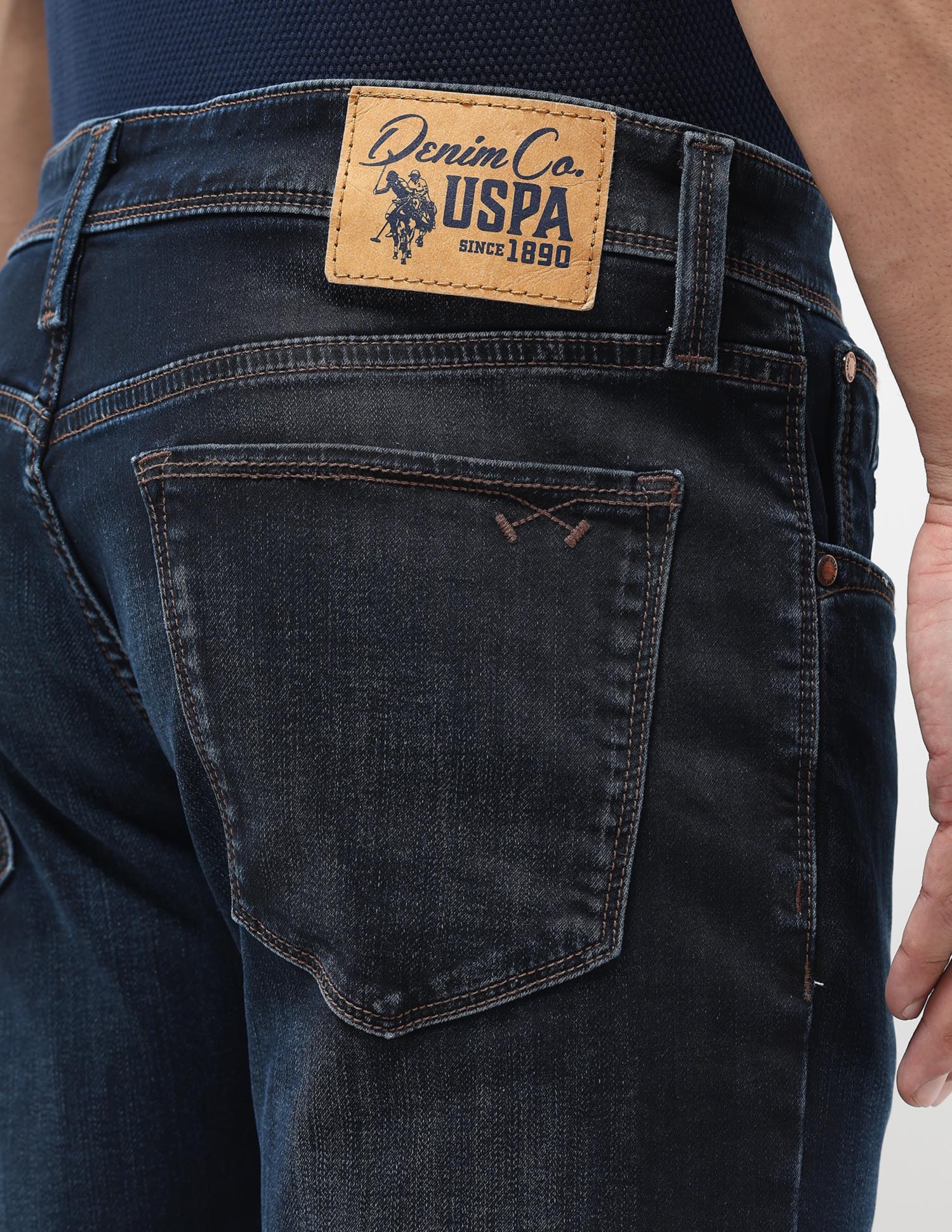 Regallo Skinny Fit Blue Jeans Med Blue - U.S. POLO ASSN. | Large