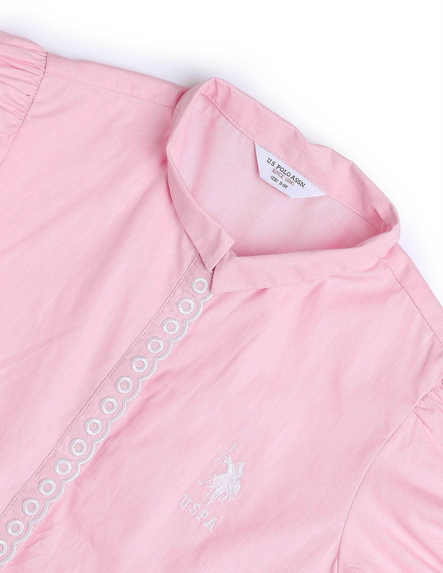 Girls Embroidered Fit & Flare Dress Pink - U.S. POLO ASSN. | Large