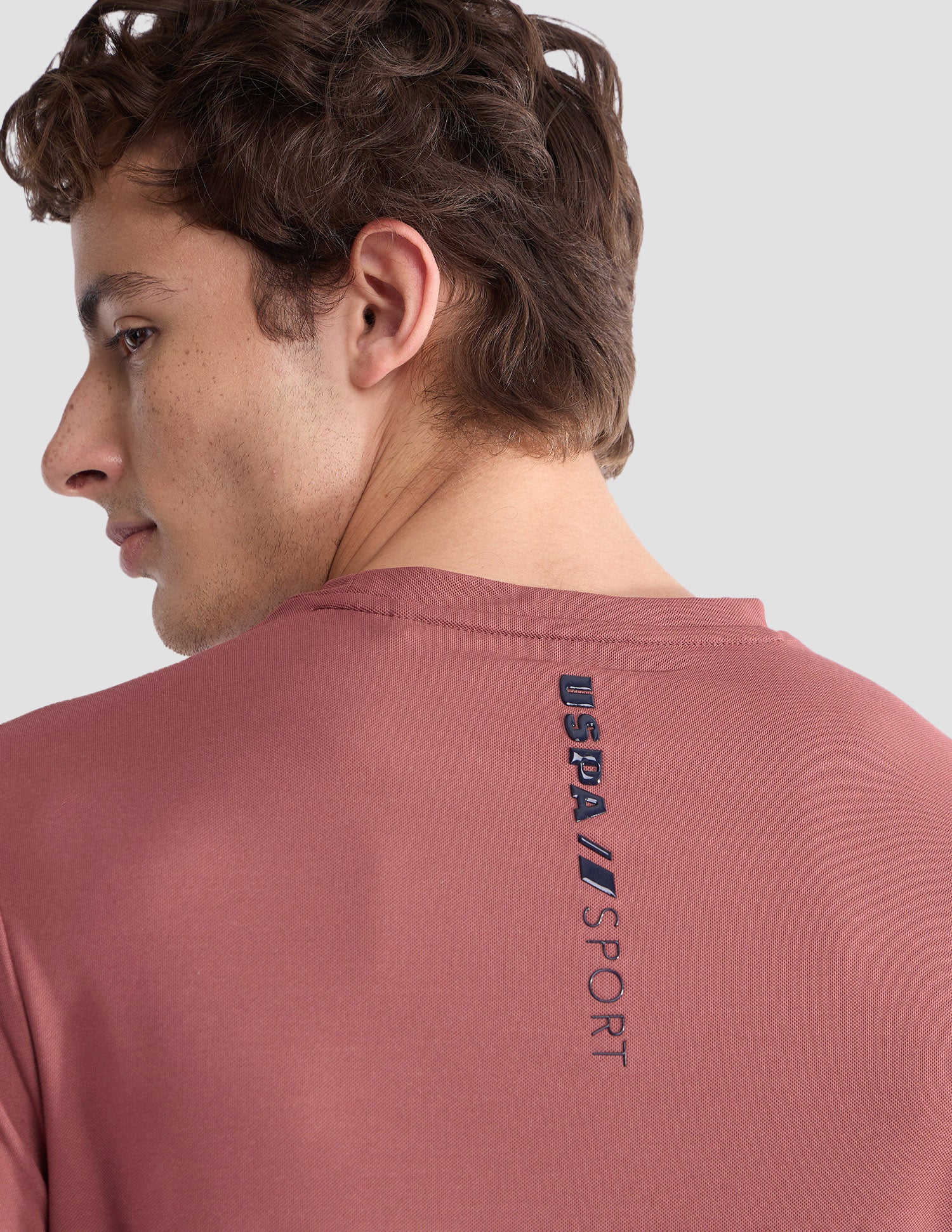 Solid Slim Fit Active T-Shirt Dark Pink - U.S. Polo Assn. India | Large