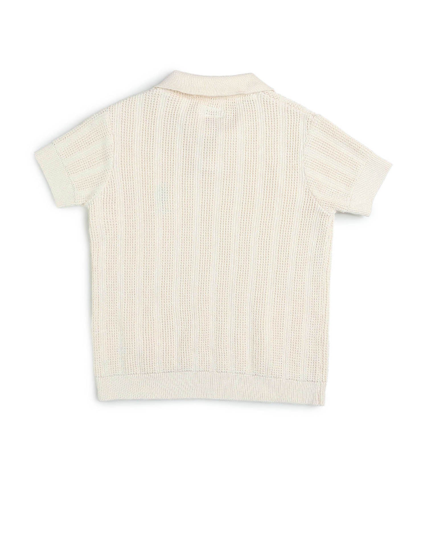 Boys Textured Regular Fit Polo Shirt Off White - U.S. POLO ASSN. | Large