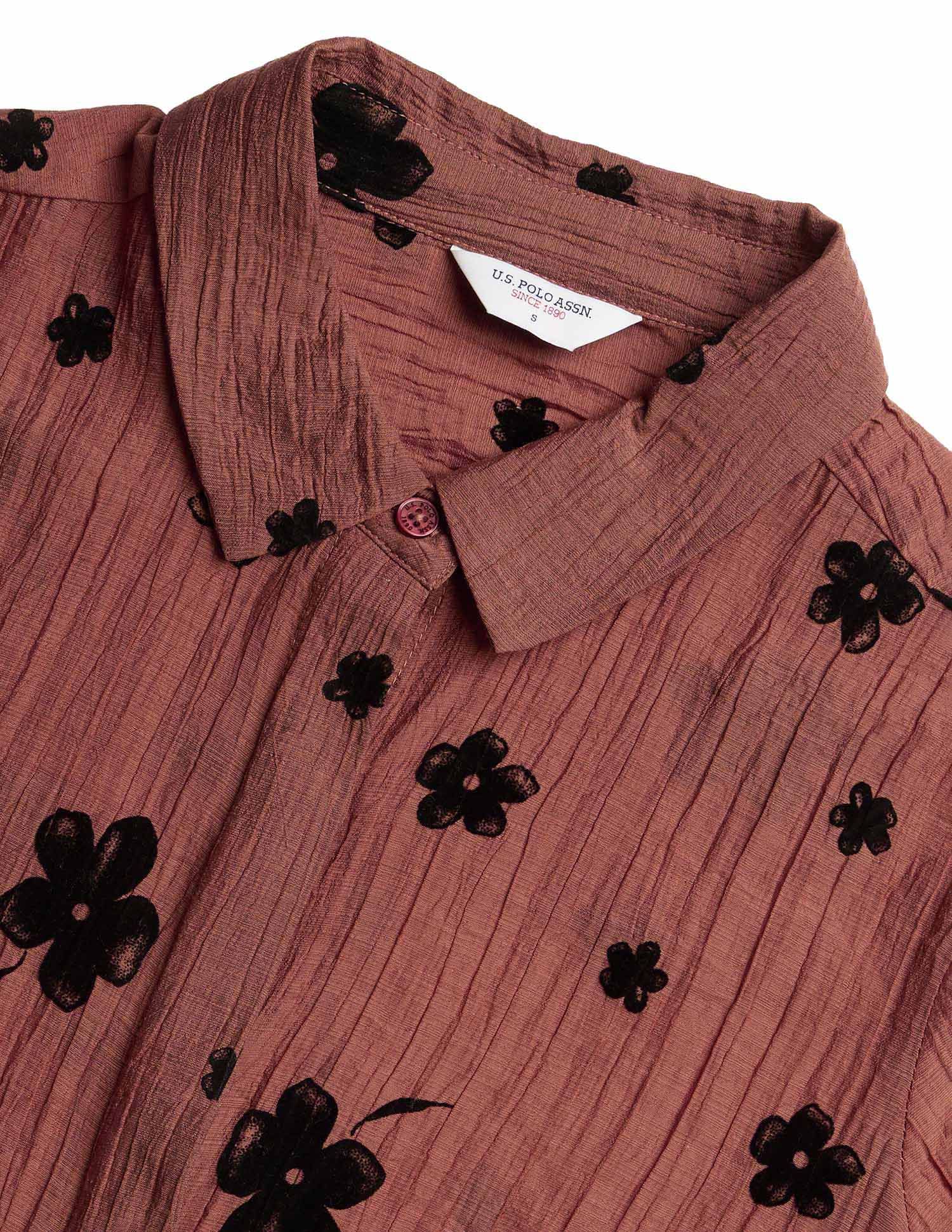 Floral Flock Regular Fit Shirt Bronze - U.S. POLO ASSN. | Large