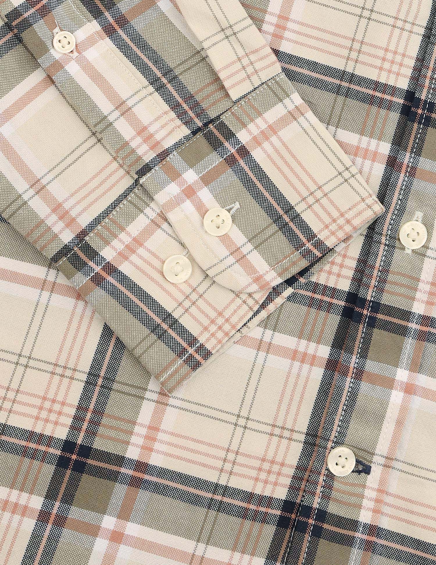 Tartan Checked Oxford Shirt Ivory - U.S. Polo Assn. India | Large