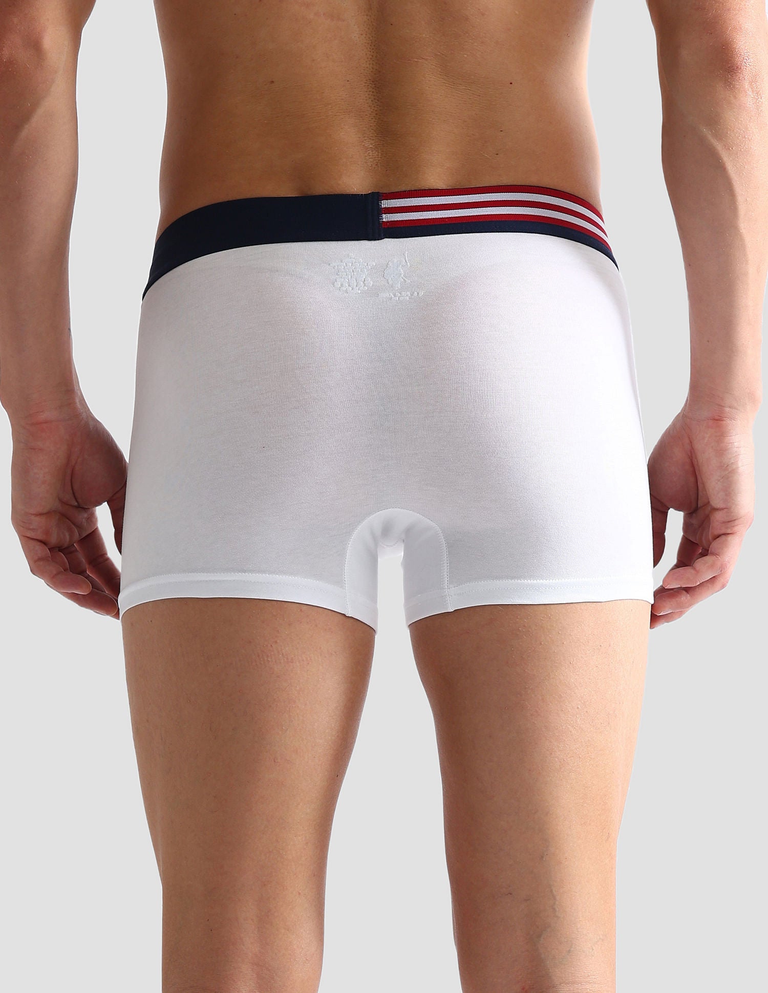 Flag Elastic Antibacterial OET06 Trunks - Pack Of 2 White and Blue - U.S. POLO ASSN. | Large