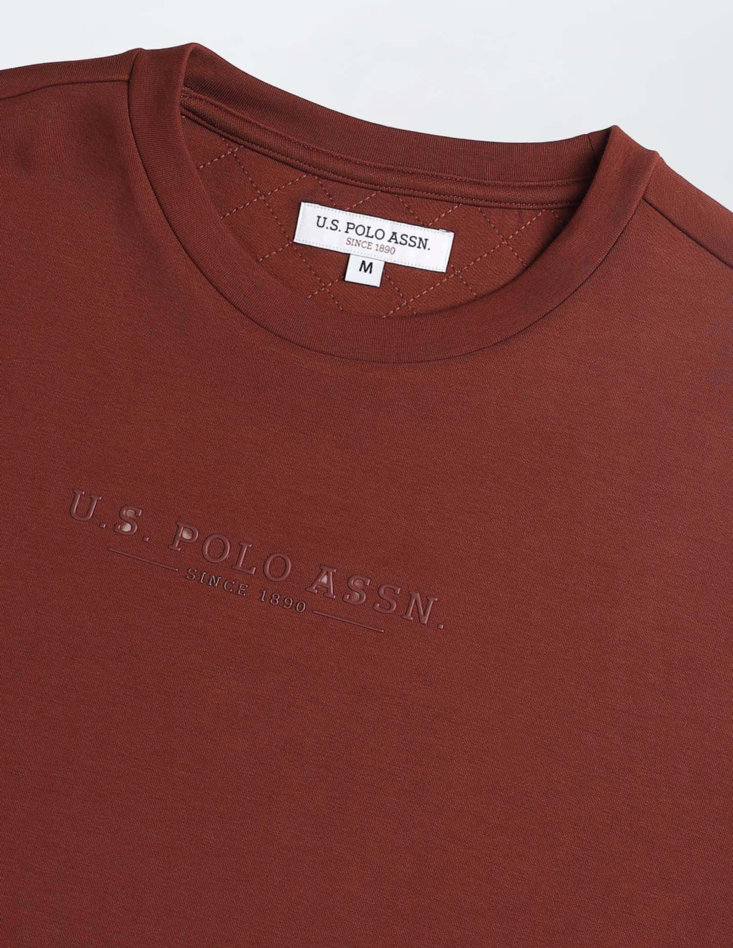 Solid Regular Fit Sweatshirt Rust - U.S. POLO ASSN. | Large