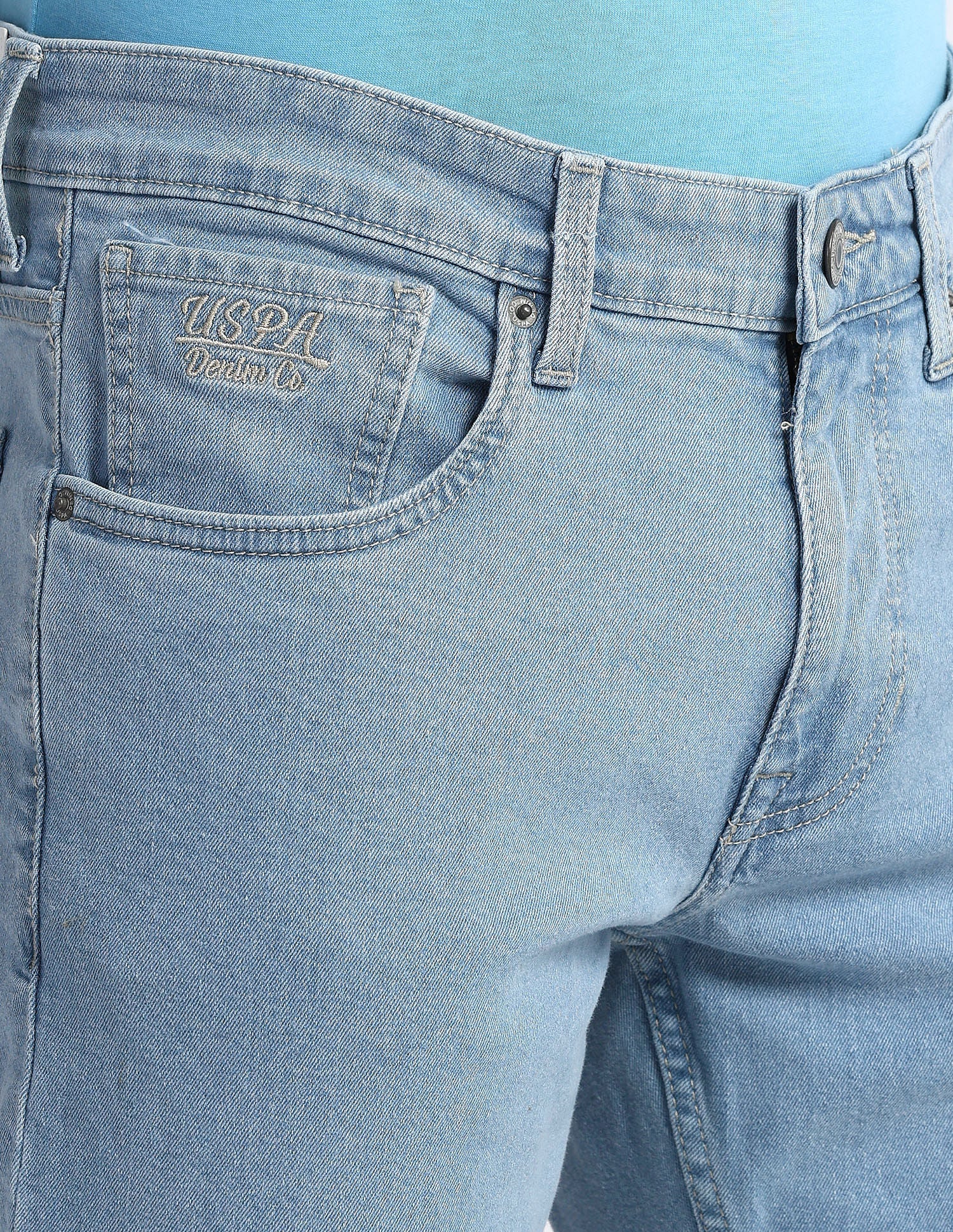 Brandon Slim Fit Blue Jeans Light Blue - U.S. Polo Assn. India | Large