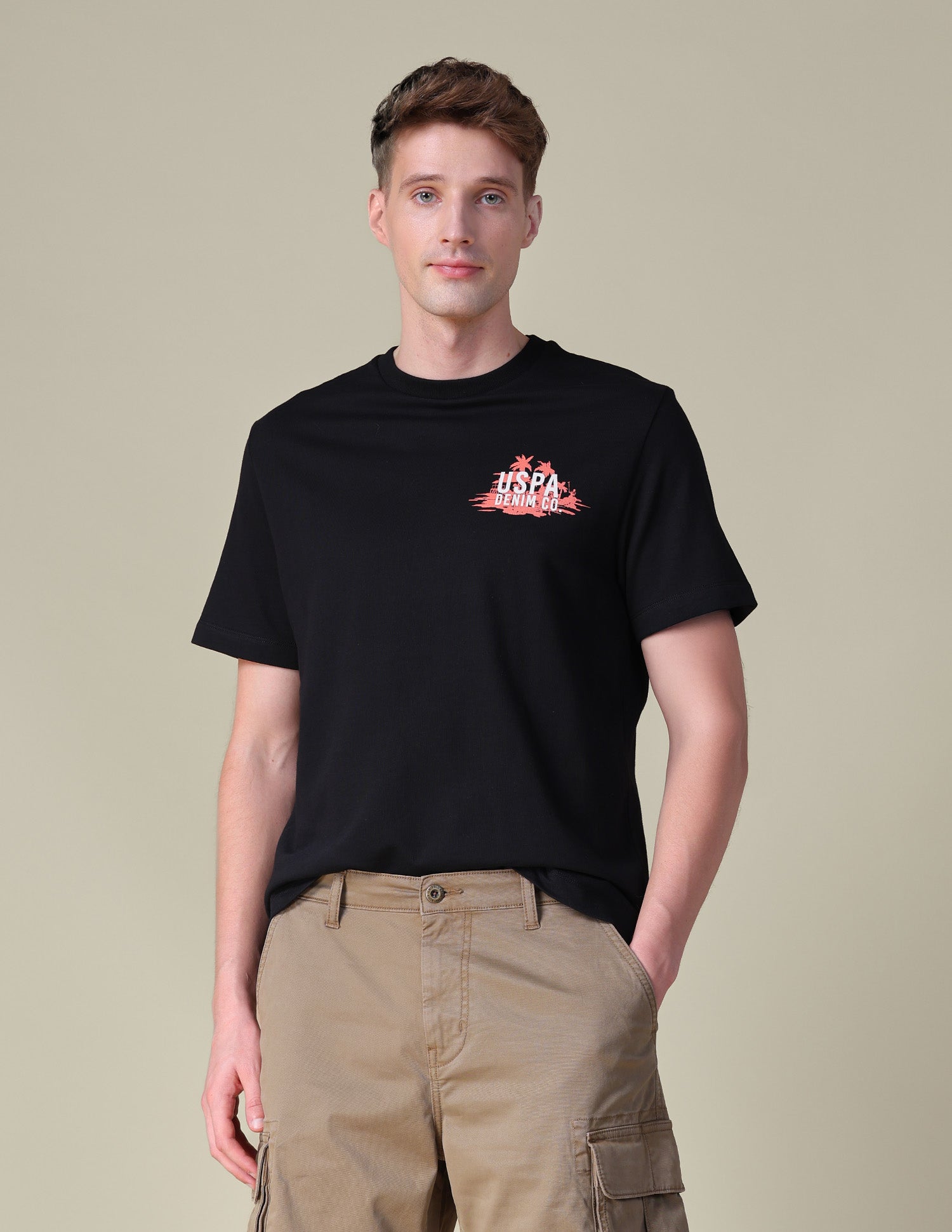 Graphic Brand Printed Relaxed Fit T-Shirt Black - U.S. POLO ASSN. | Large