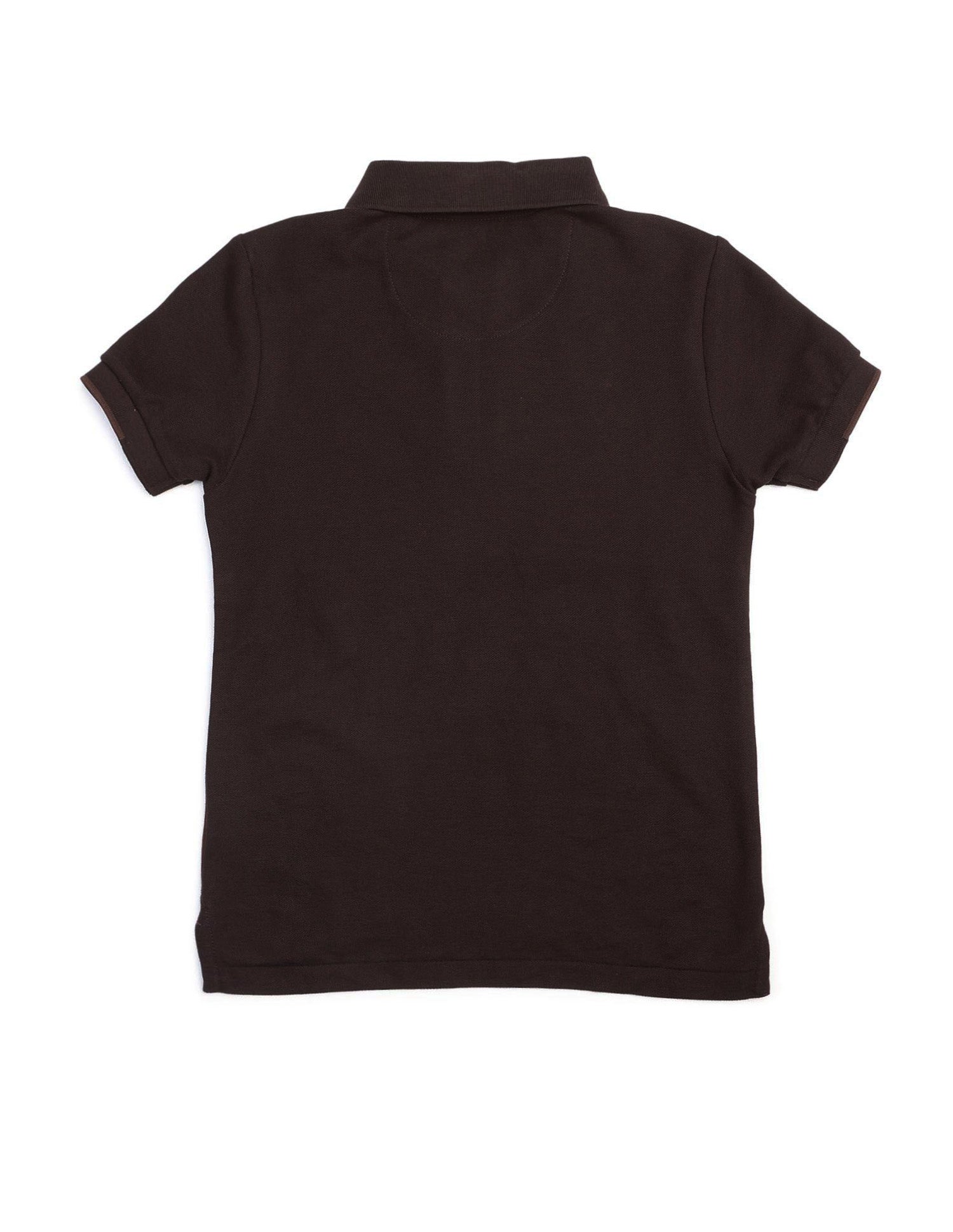 Boys Colour Blocked Brand Embossed Polo Shirt Dark Brown - U.S. POLO ASSN. | Large