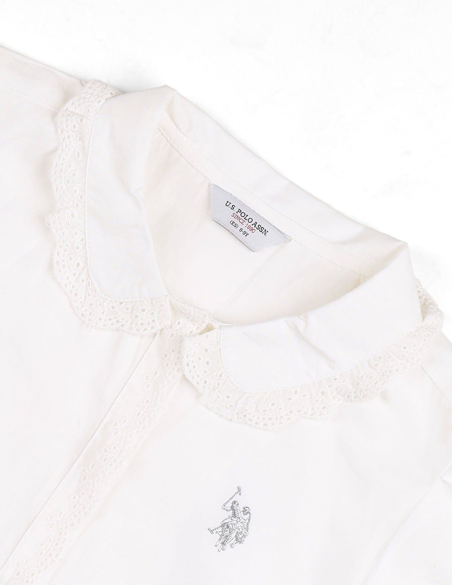 Girls Schiffli Top White - U.S. POLO ASSN. | Large