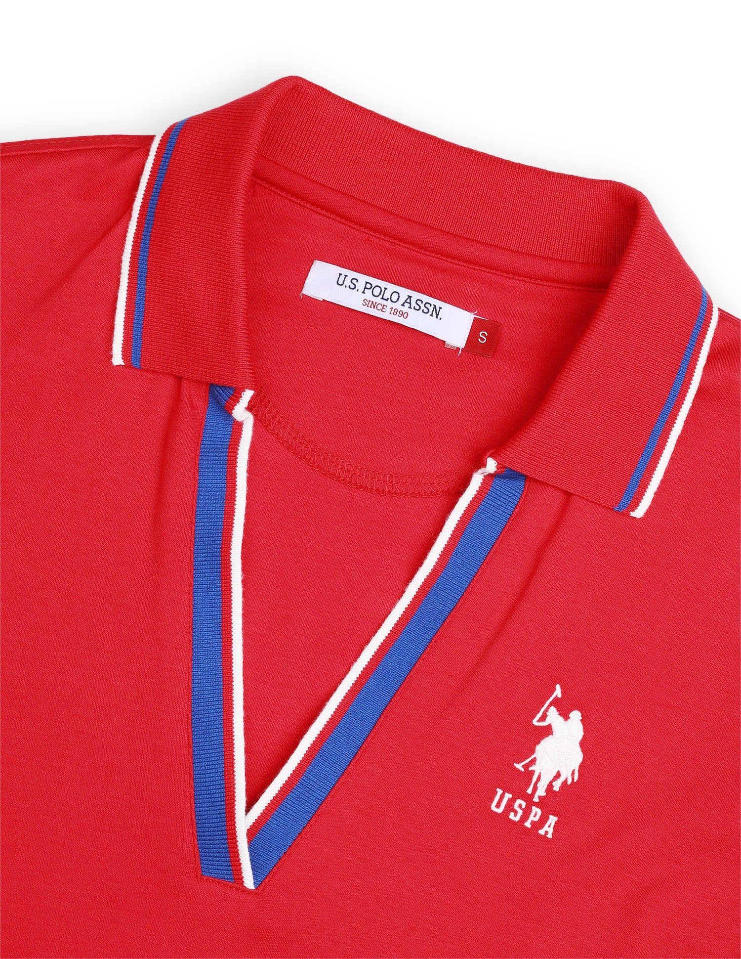 Solid Regular Fit Polo Shirt Red - U.S. Polo Assn. India | Large
