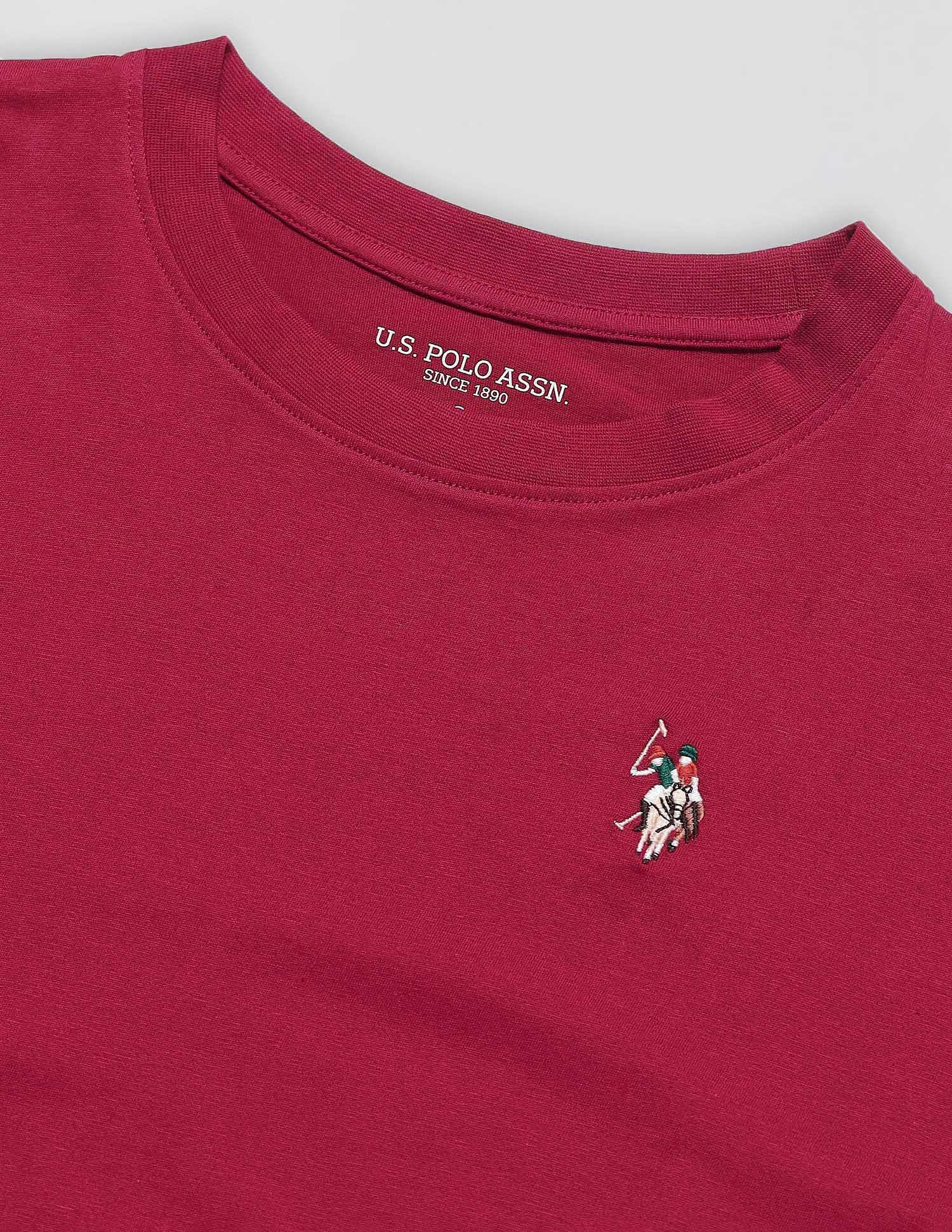 Regular Fit Solid Lounge T-Shirt Dark Red - U.S. POLO ASSN. | Large