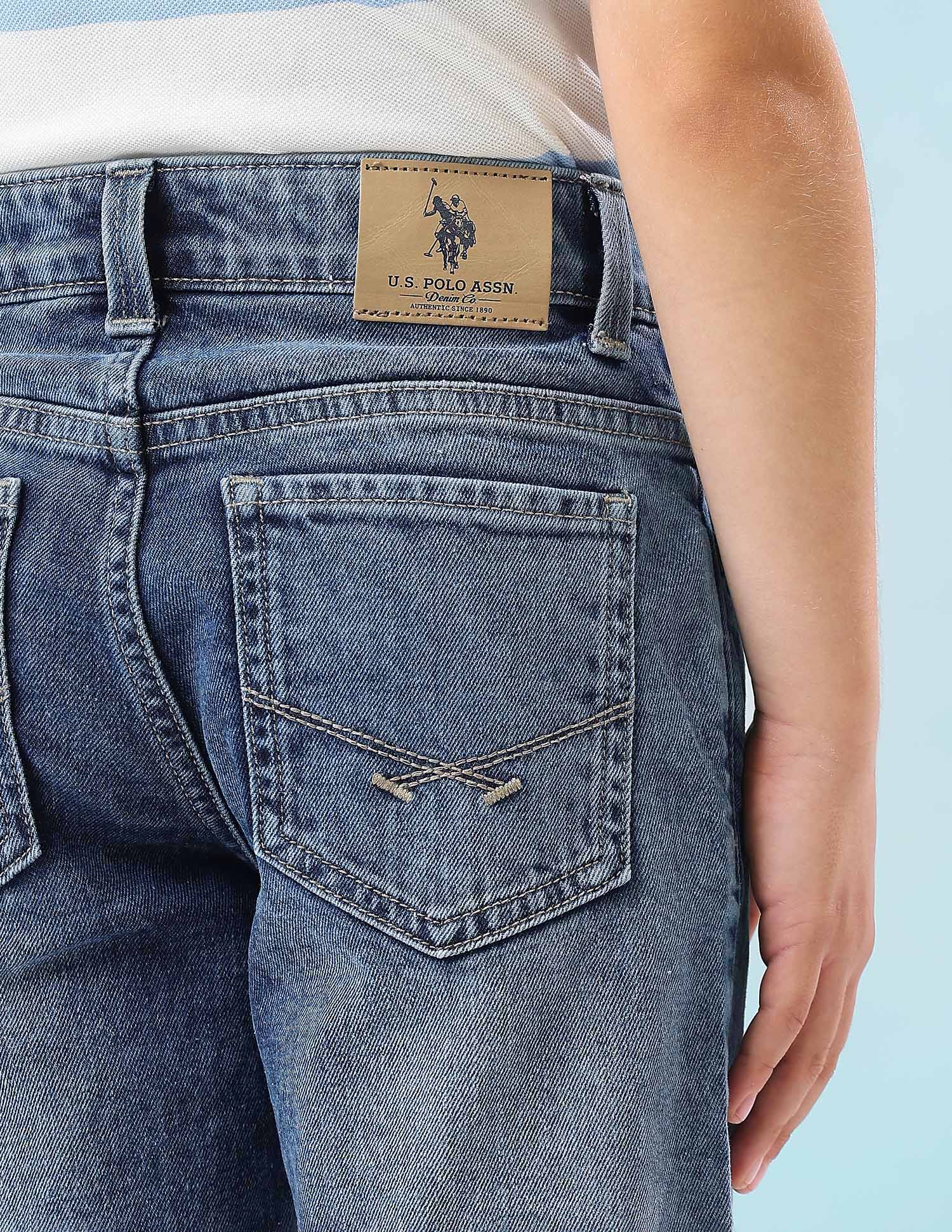 Relaxed Fit Mid Rise Jeans Indigo - U.S. Polo Assn. India | Large