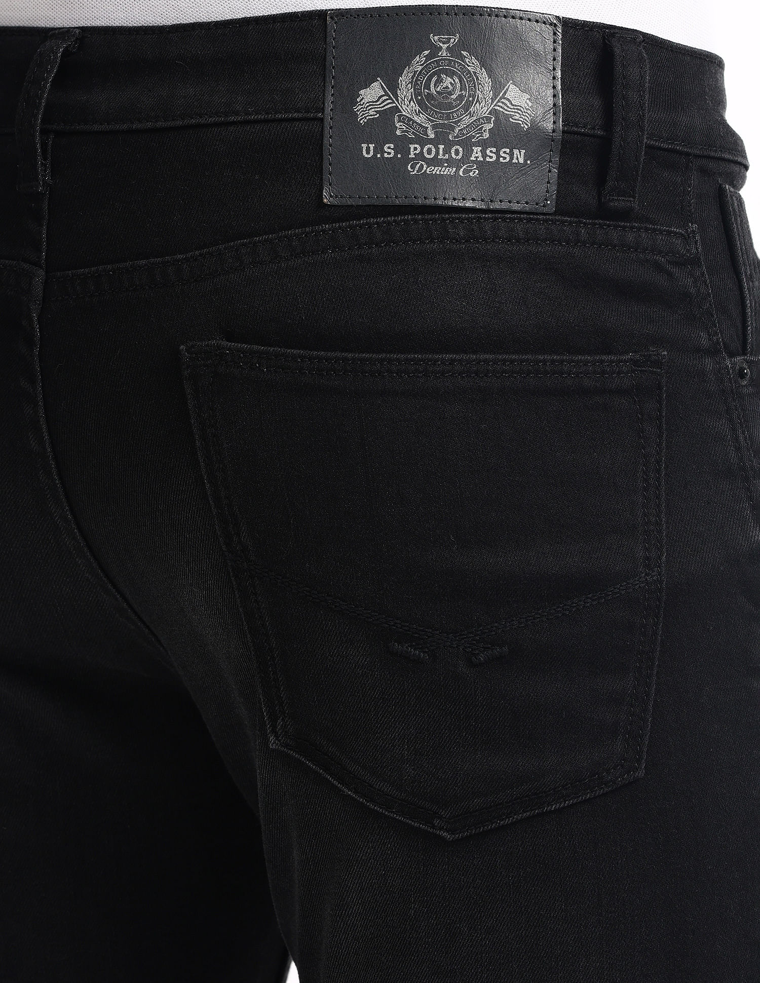Regallo Skinny Fit Black Jeans Black - U.S. Polo Assn. India | Large