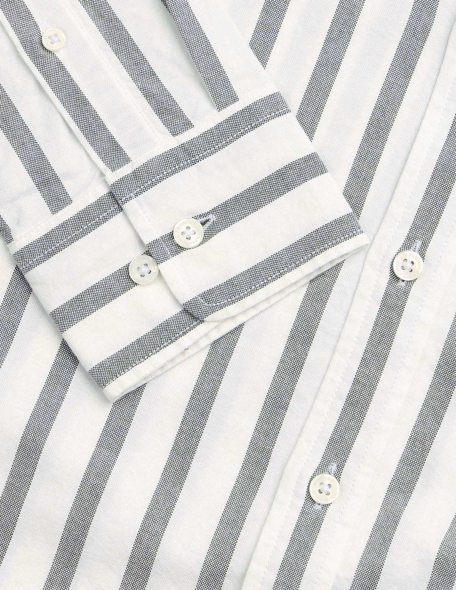 Vertical Striped Pure Cotton Shirt Dark Green - U.S. Polo Assn. India | Large