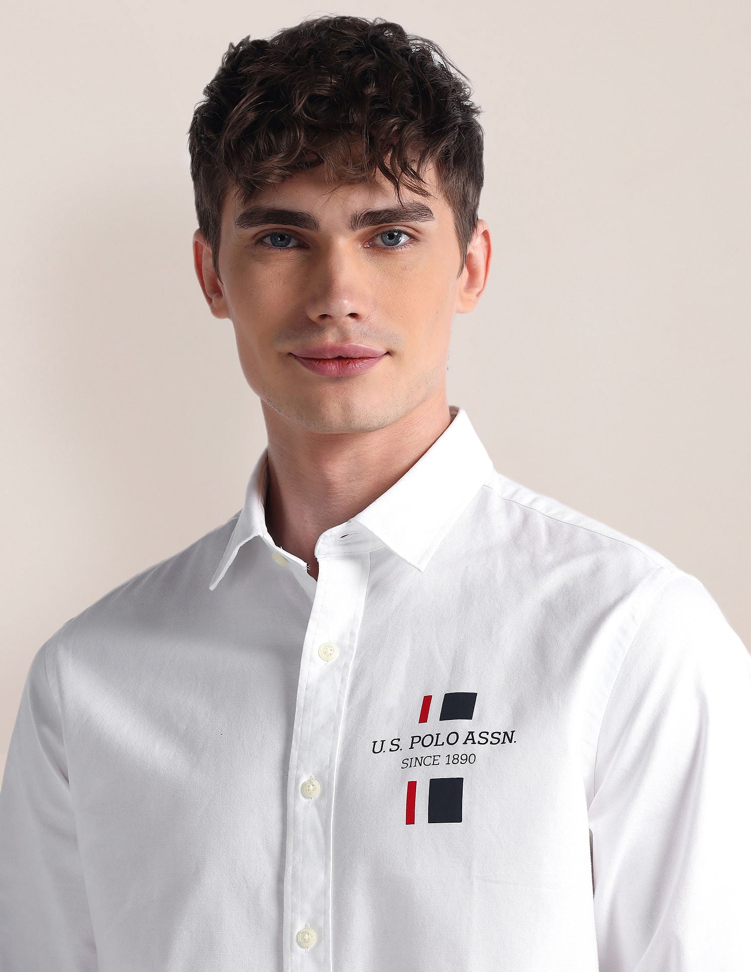 Long Sleeve Solid Brand Shirt White - U.S. POLO ASSN. | Large