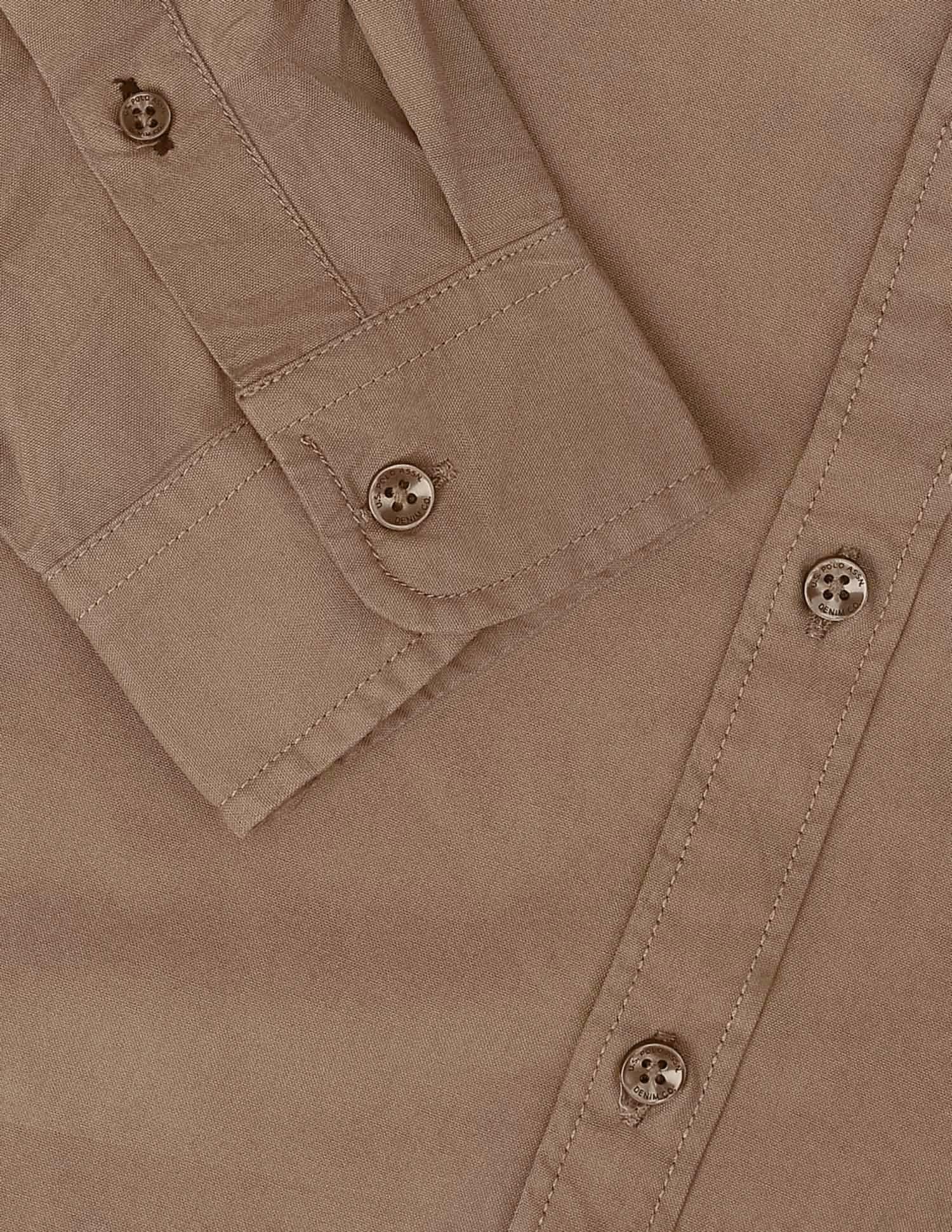 Solid Regular Fit Shirt Brown - U.S. POLO ASSN. | Large