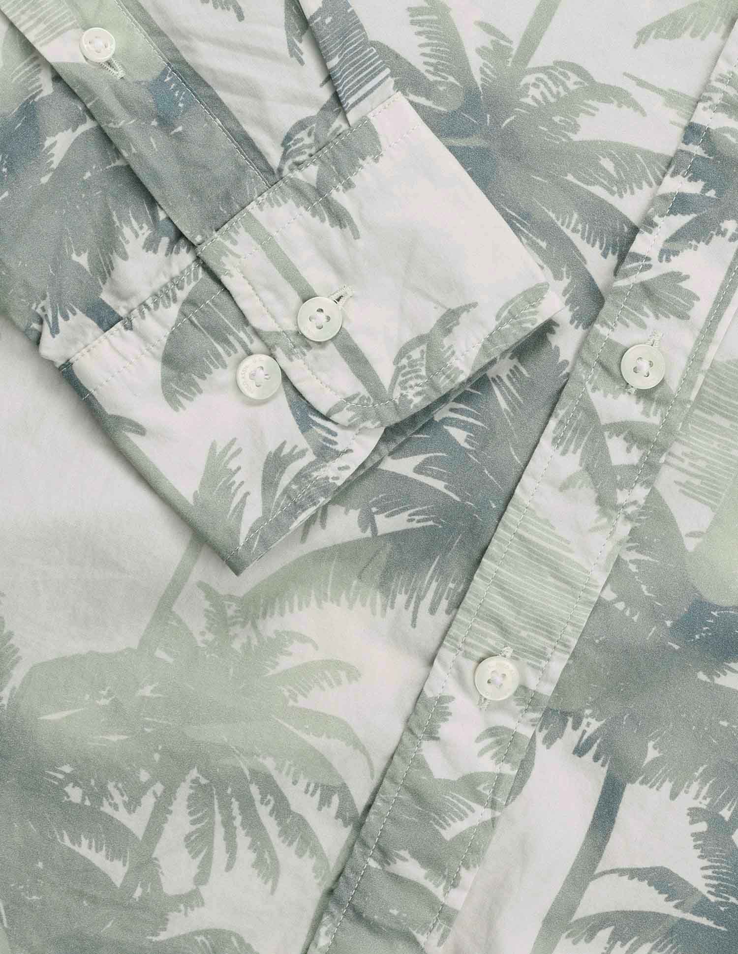 Tropical Printed Poplin Shirt Green - U.S. Polo Assn. India | Large