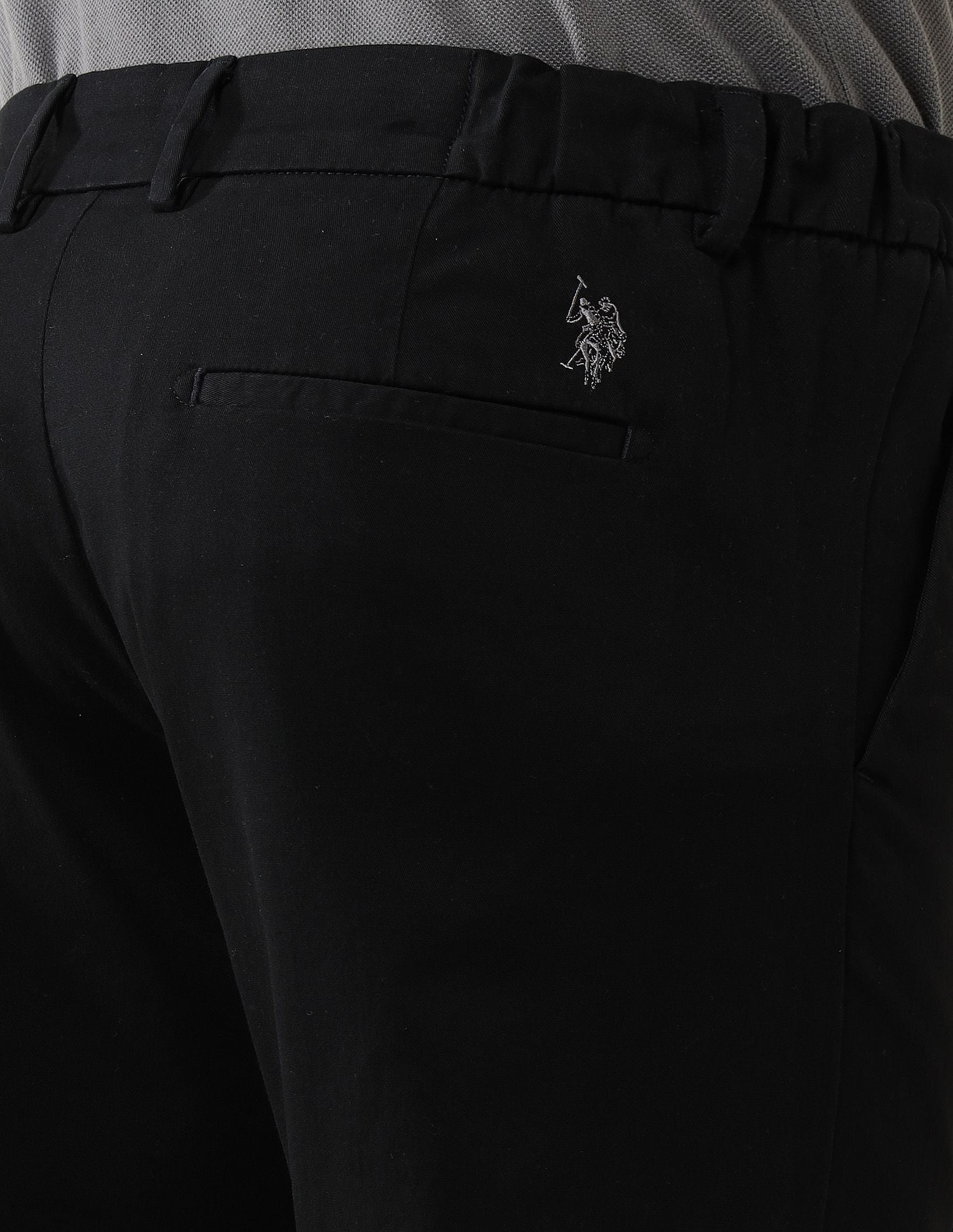 Elasticized Waist Super Slim Fit Trousers Black - U.S. POLO ASSN. | Large
