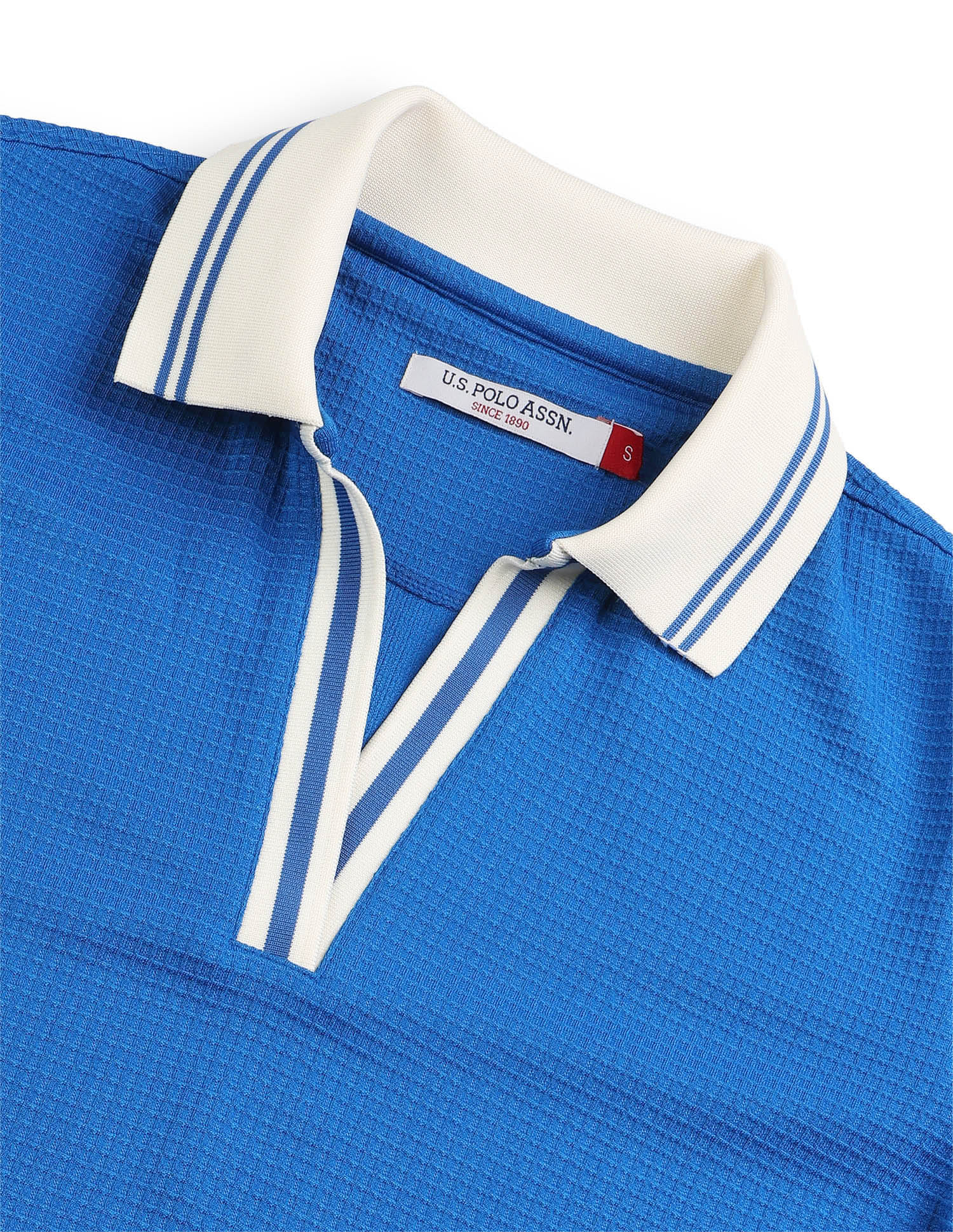 Textured Regular Fit Polo Shirt Blue - U.S. Polo Assn. India | Large