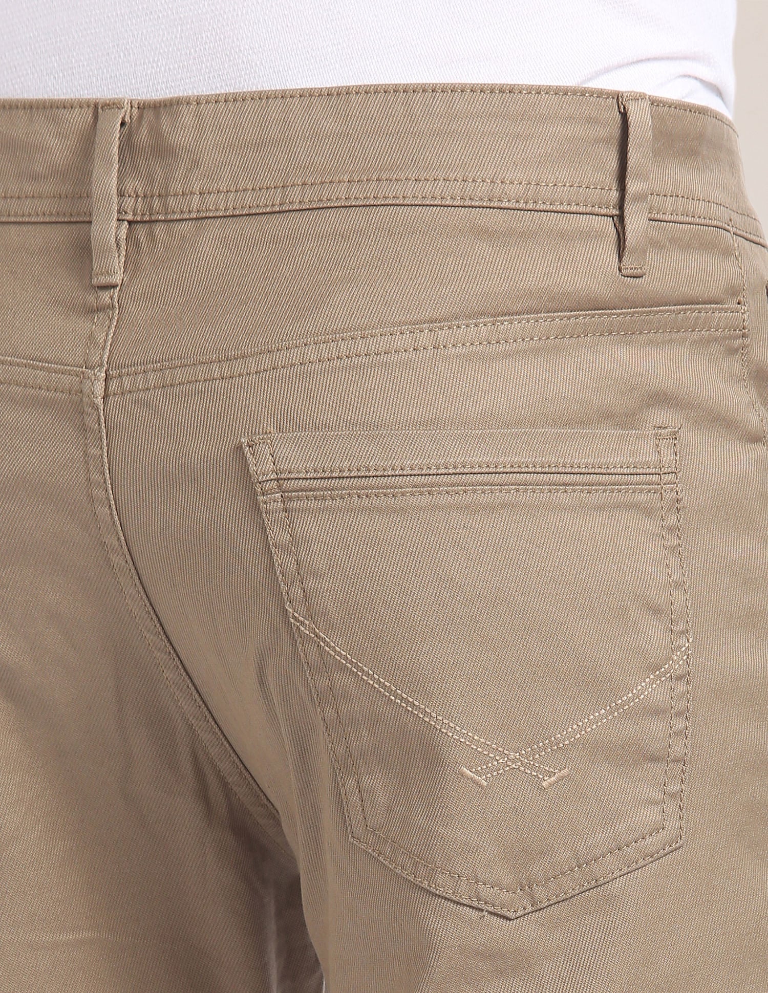 Brandon Slim Tapered Fit Twill Chinos Khaki - U.S. Polo Assn. India | Large