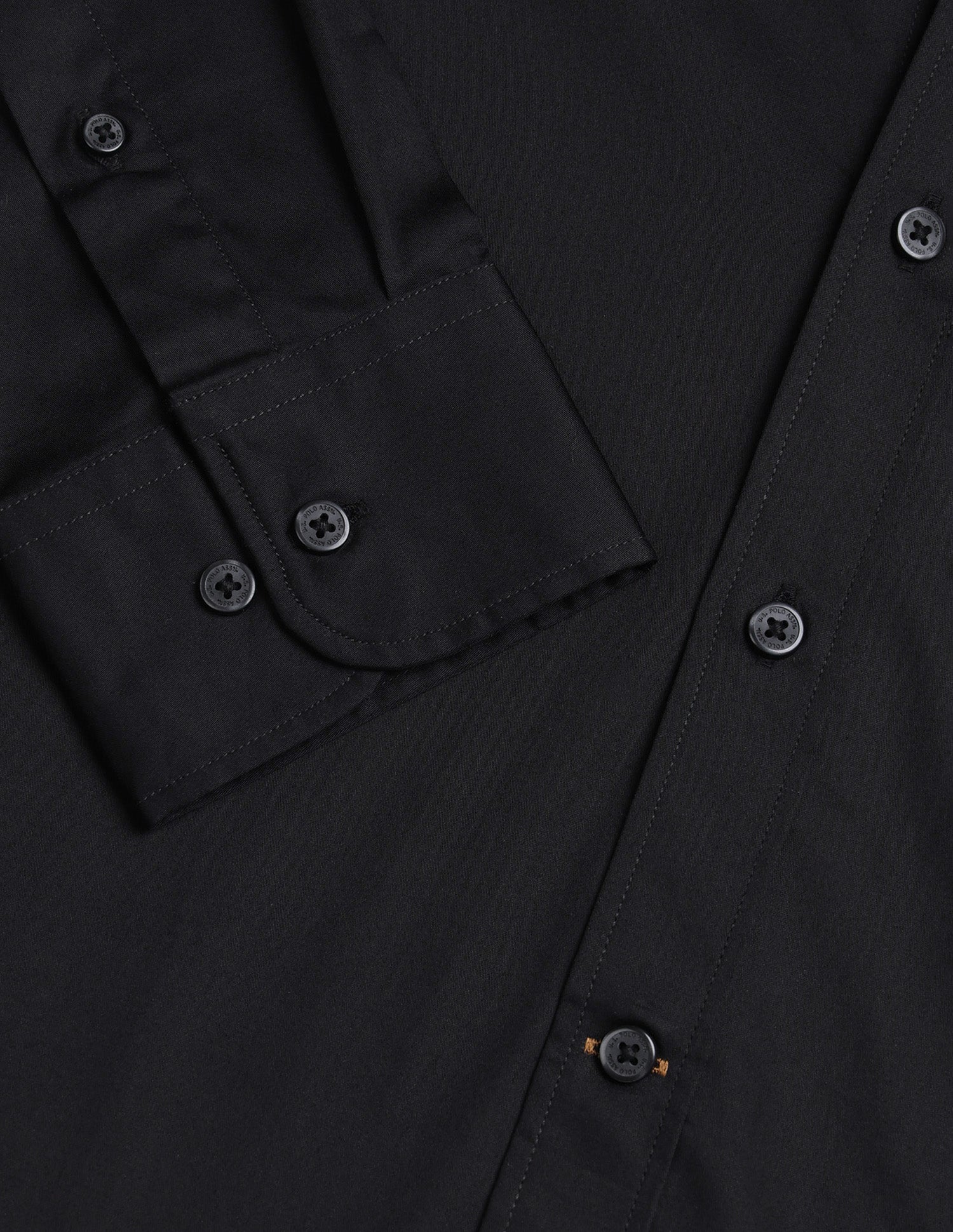 Satin Tailored Fit Shirt Black - U.S. Polo Assn. India | Large