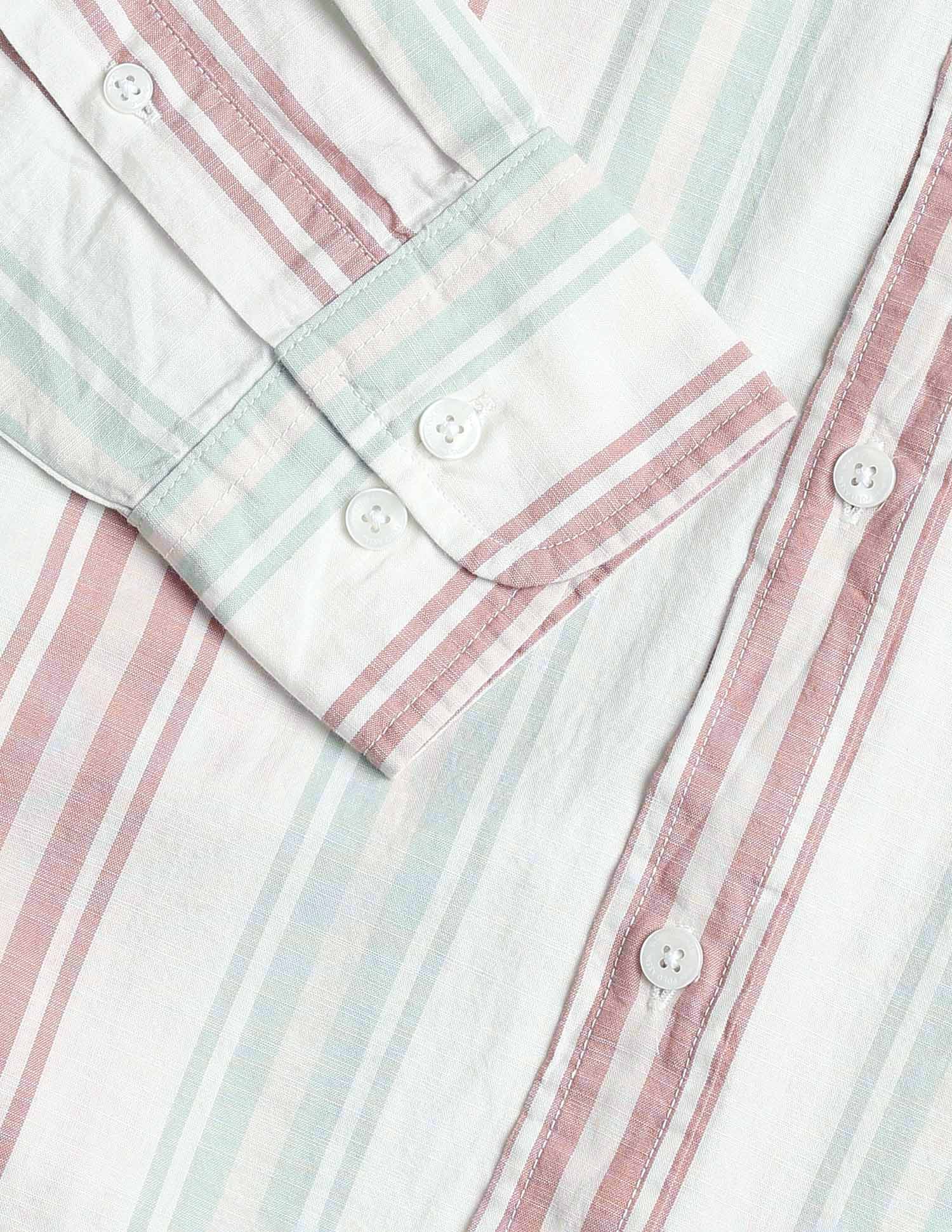 Vertical Striped Tailored Fit Shirt Pink - U.S. Polo Assn. India | Large