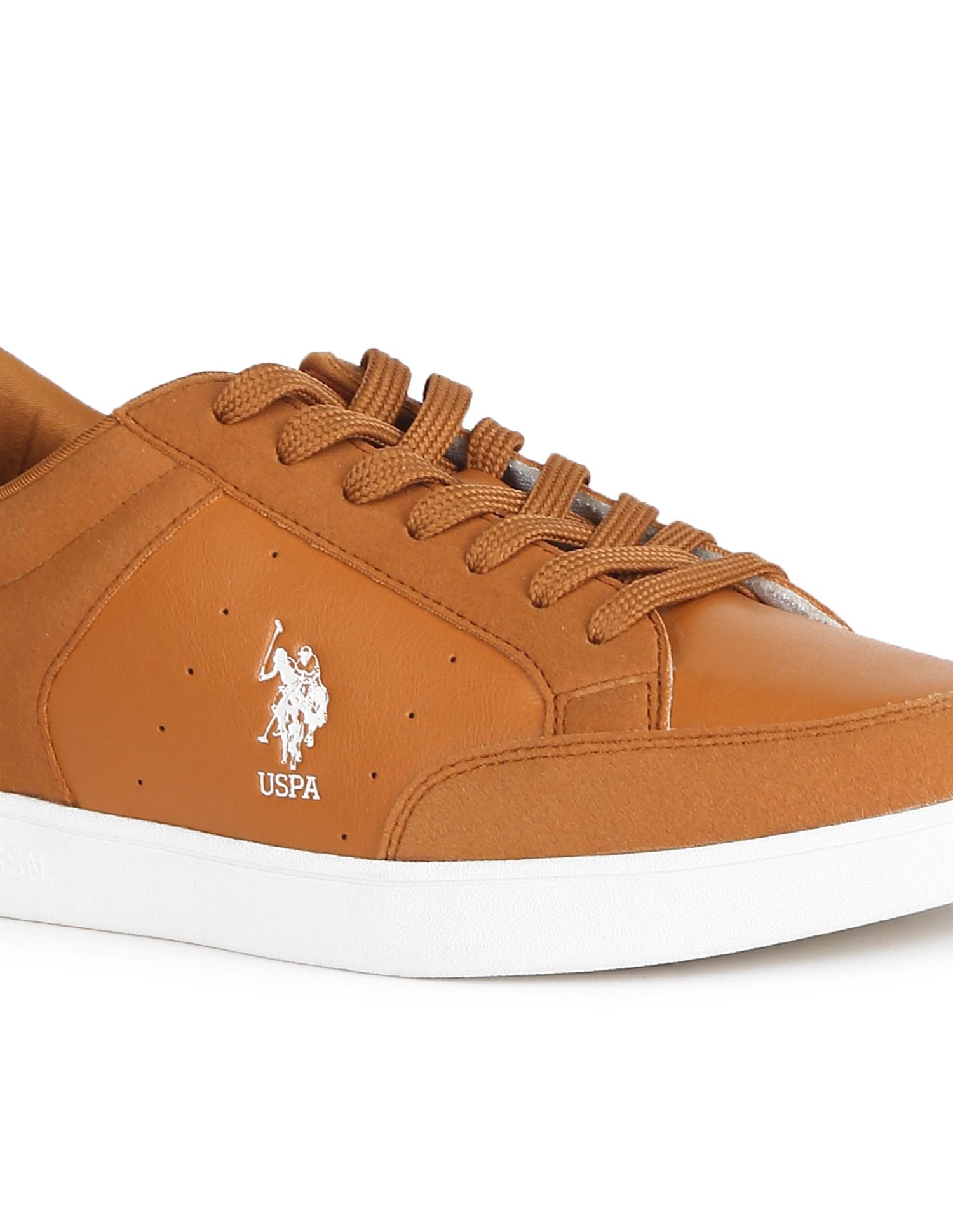 Contrast Sole Lace Up Liotto Sneakers Tan - U.S. Polo Assn. India | Large