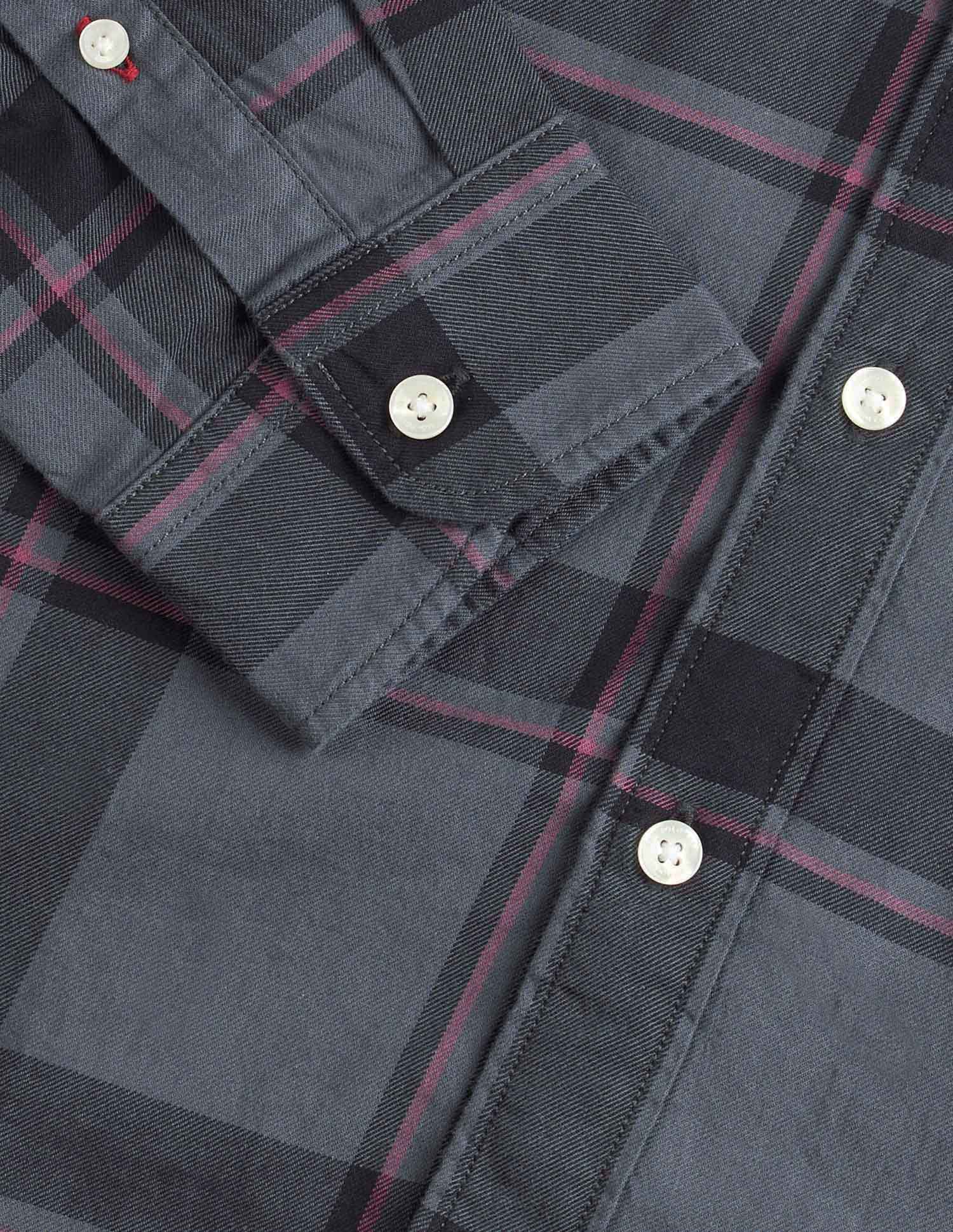 Grid Tattersall Checked Pure Cotton Shirt Grey - U.S. POLO ASSN. | Large