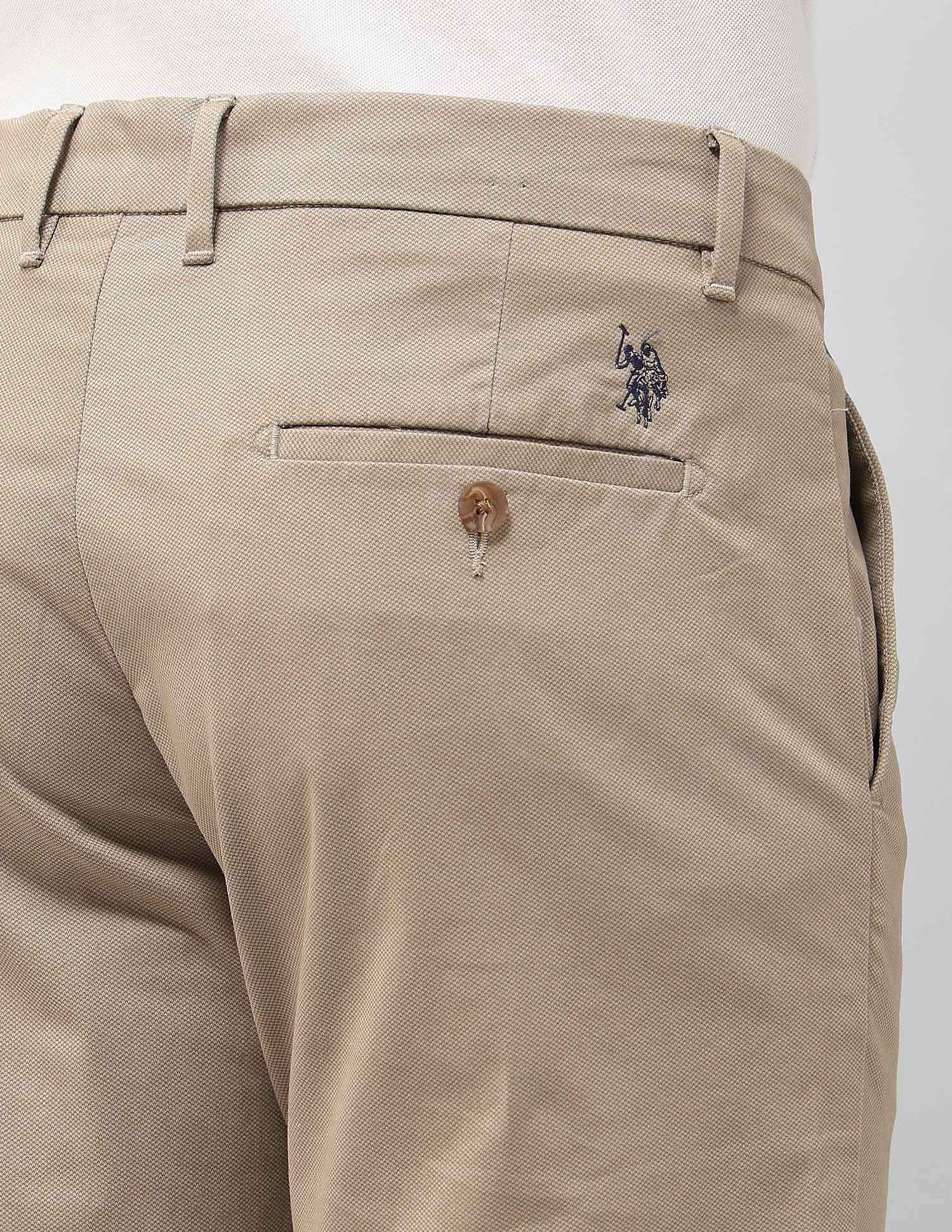 Denver Slim Fit Satin Trousers Khaki - U.S. POLO ASSN. | Large
