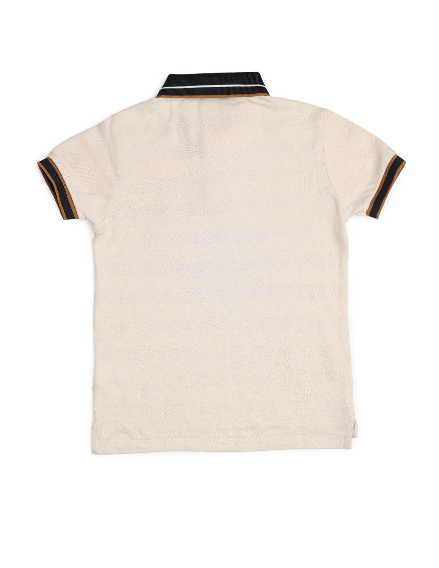 Boys Textured Pure Cotton Polo Shirt Ecru - U.S. POLO ASSN. | Large