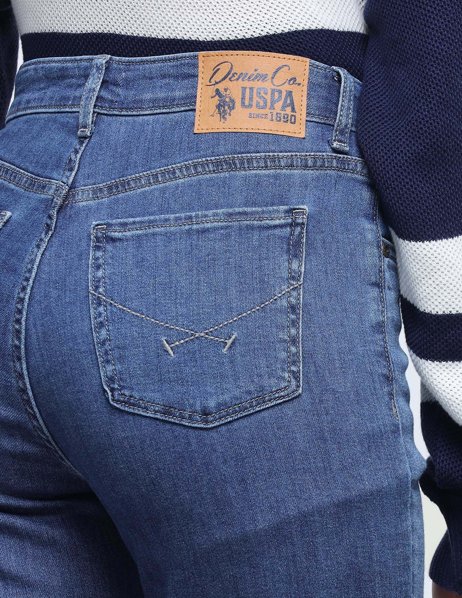 Flared Fit Blue Jeans Dark Blue - U.S. Polo Assn. India | Large