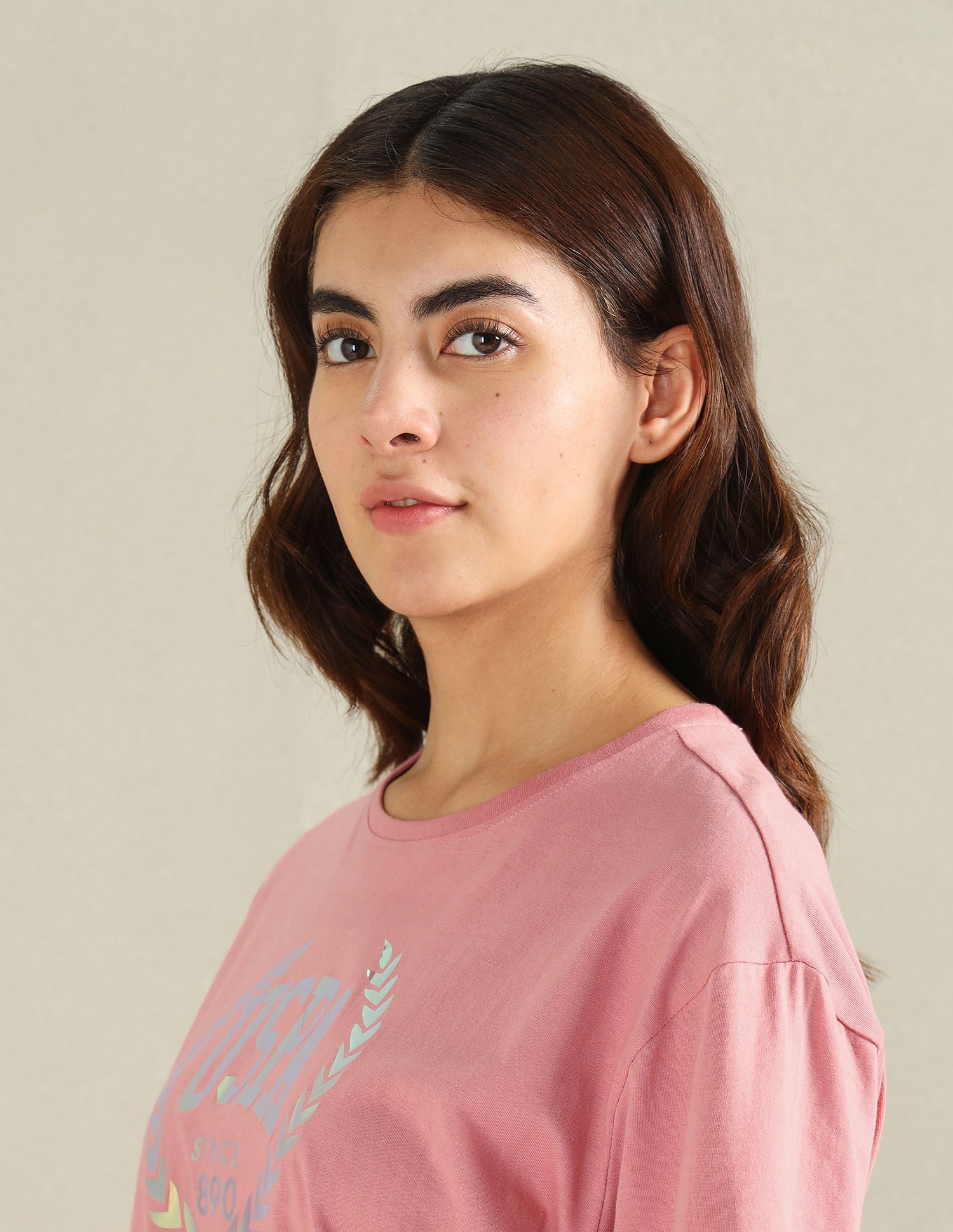 Brand Print Boxy T-Shirt Peach - U.S. POLO ASSN. | Large