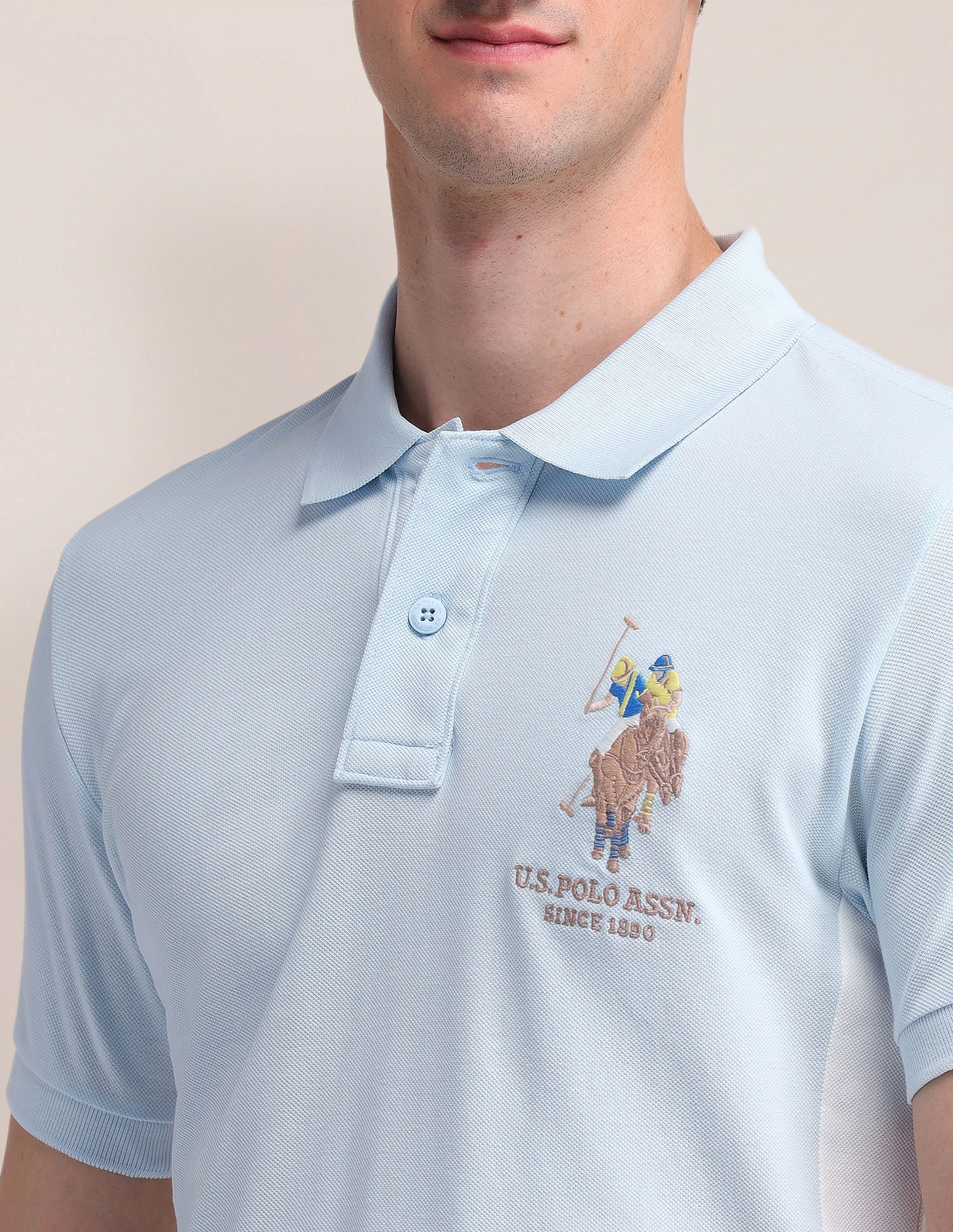 Colour Blocked Slim Fit Polo Shirt Blue - U.S. POLO ASSN. | Large