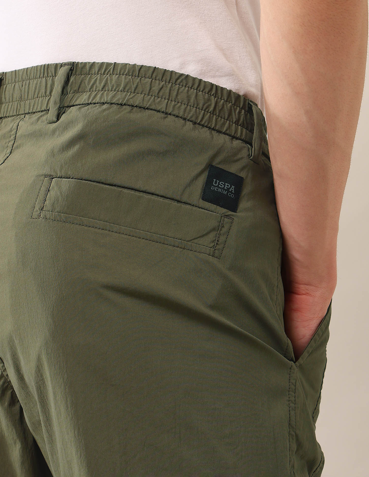 Mid Rise Riley Straight Fit Trousers Olive - U.S. Polo Assn. India | Large