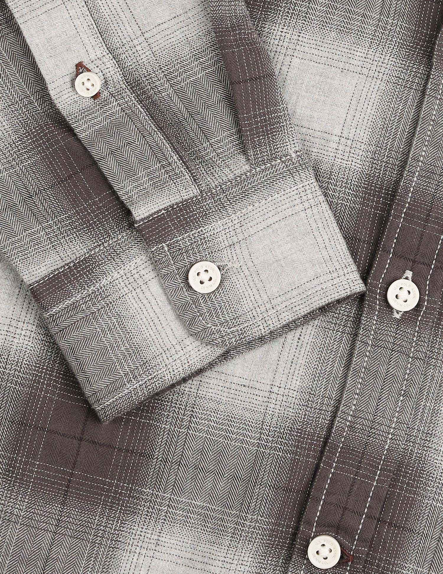 Plaid Checked Twill Shirt Light Brown - U.S. Polo Assn. India | Large