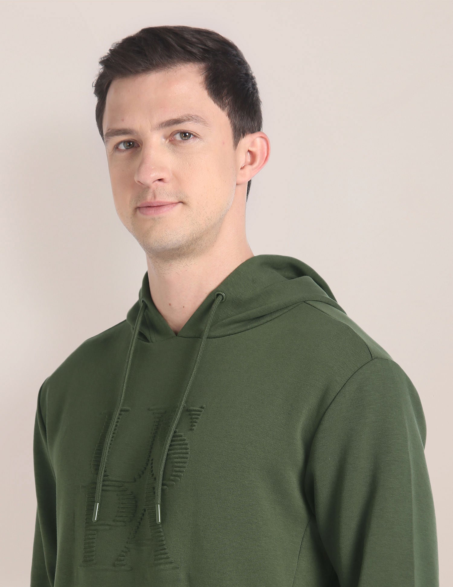 Embossed Logo Hooded Sweatshirt Olive - U.S. POLO ASSN. | Large