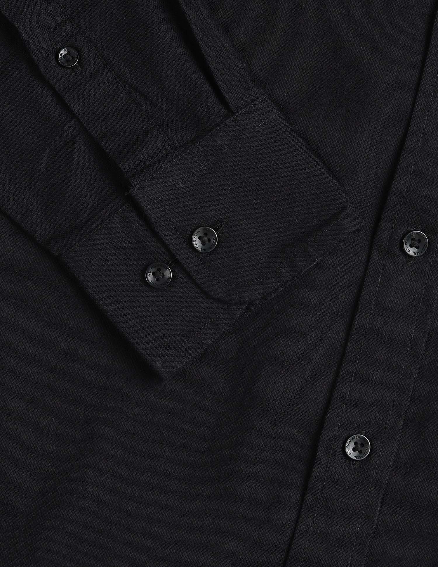 Textured Dobby Shirt Black - U.S. Polo Assn. India | Large
