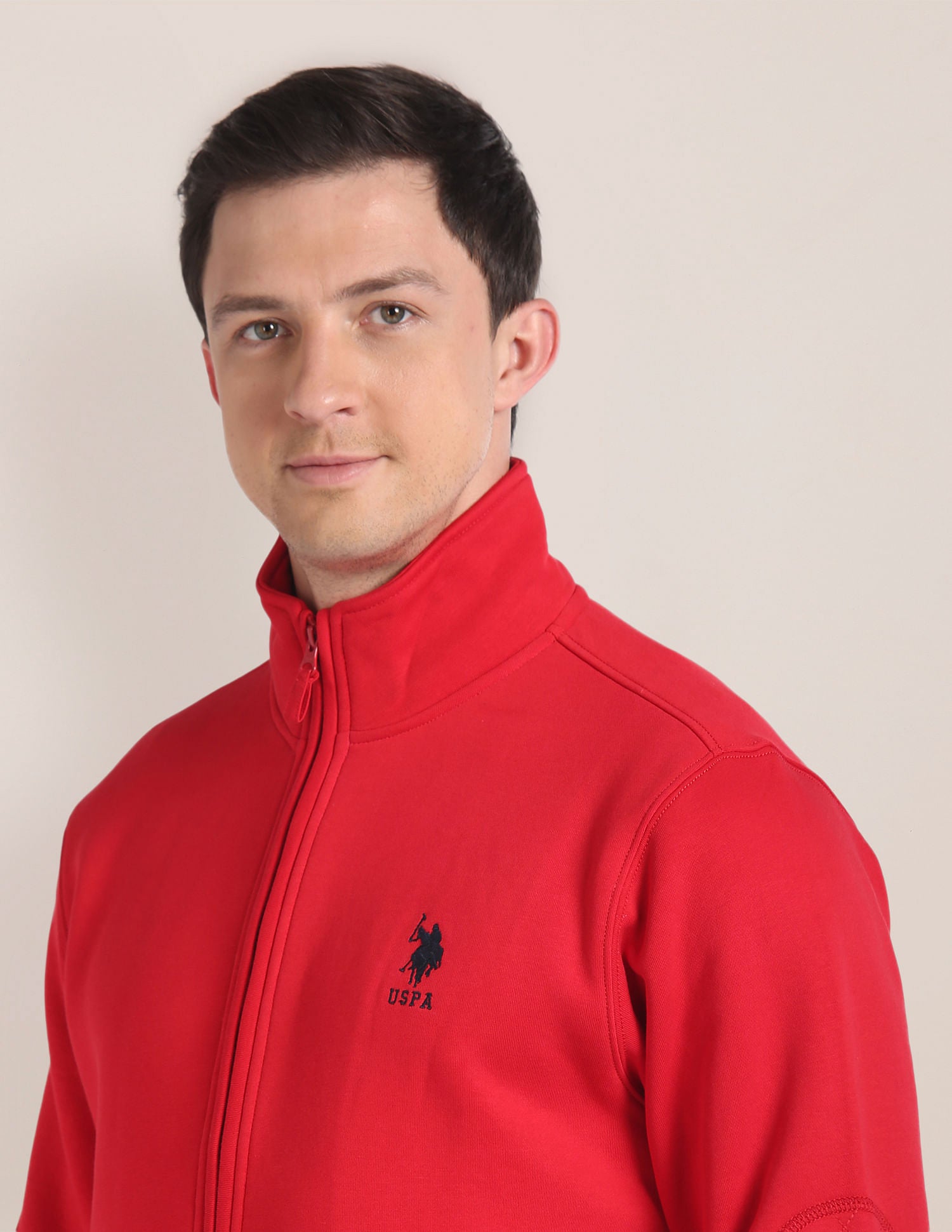 High Neck Solid Sweatshirt Red - U.S. POLO ASSN. | Large