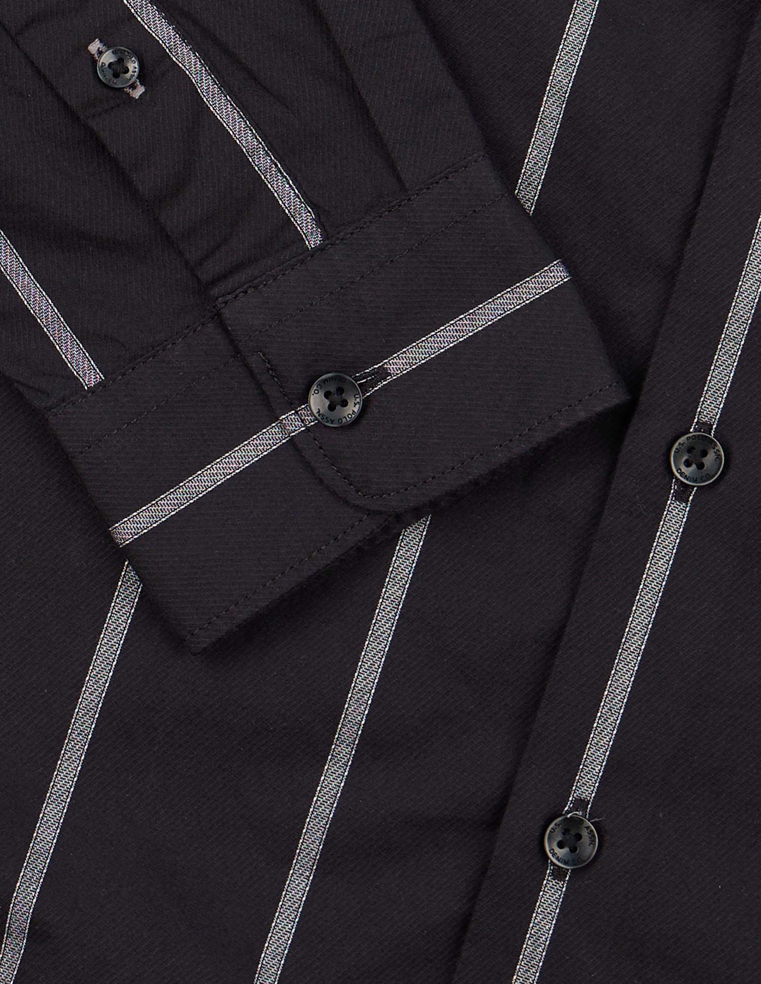 Vertical Striped Dobby Shirt Black - U.S. Polo Assn. India | Large