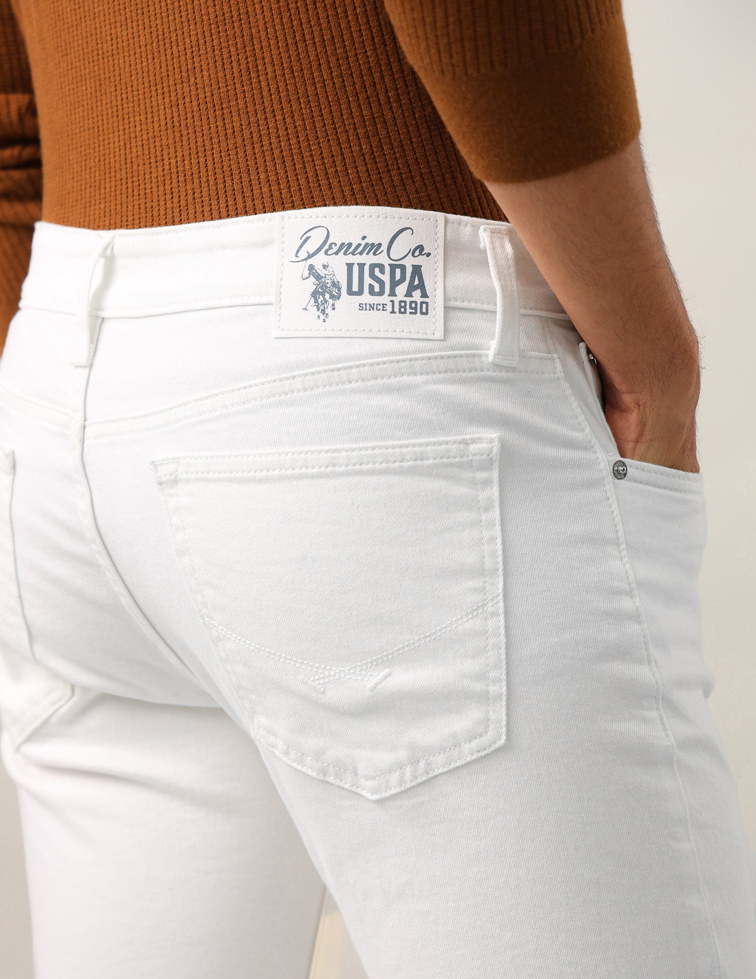 Brandon Slim-Tapered Fit White Jeans White - U.S. Polo Assn. India | Large