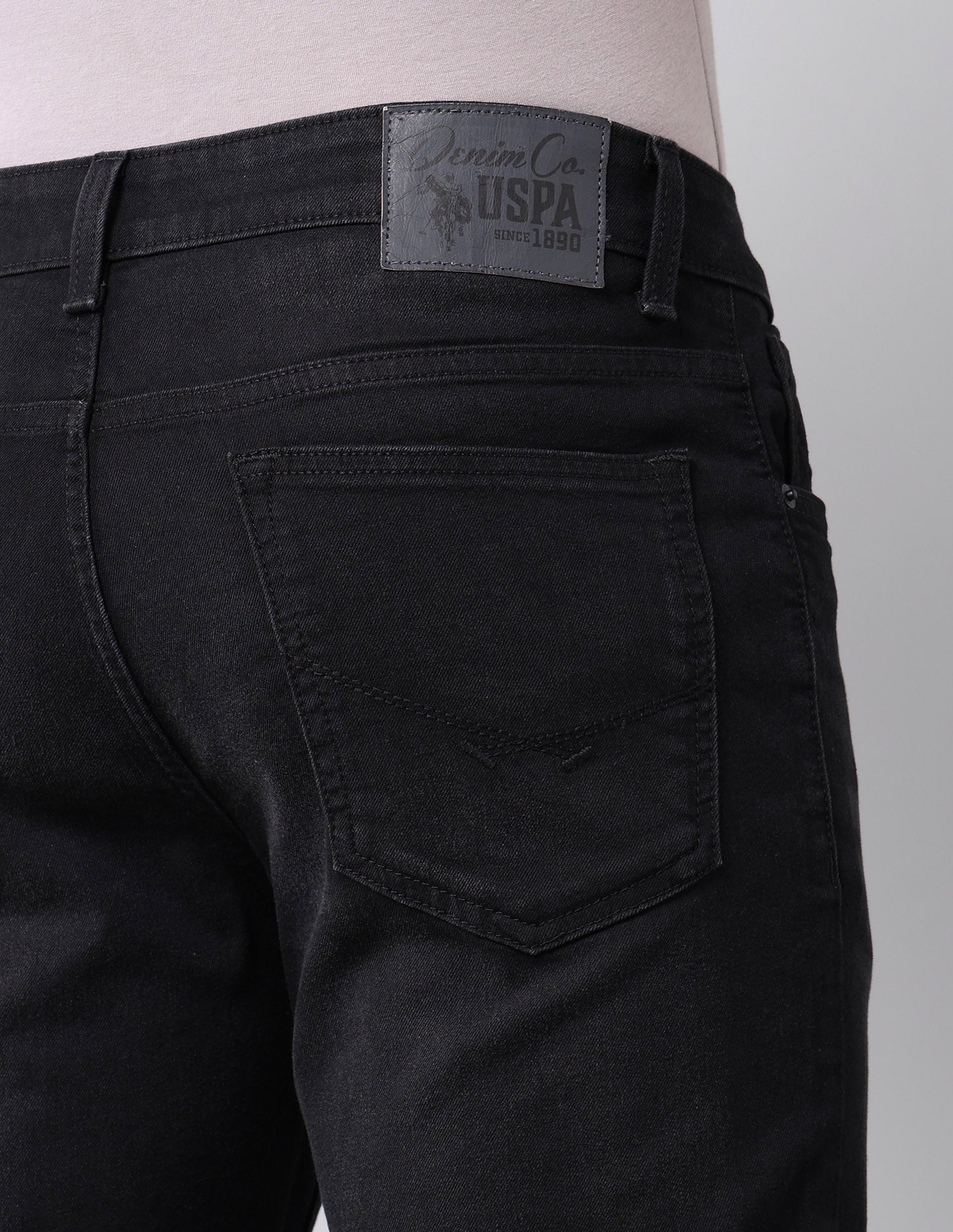 Brandon Slim Tapered Fit Black Jeans Black - U.S. Polo Assn. India | Large