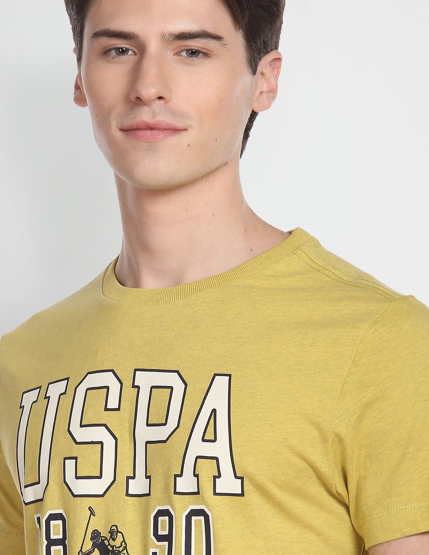 Heathered Varsity T-Shirt Yellow - U.S. Polo Assn. India | Large