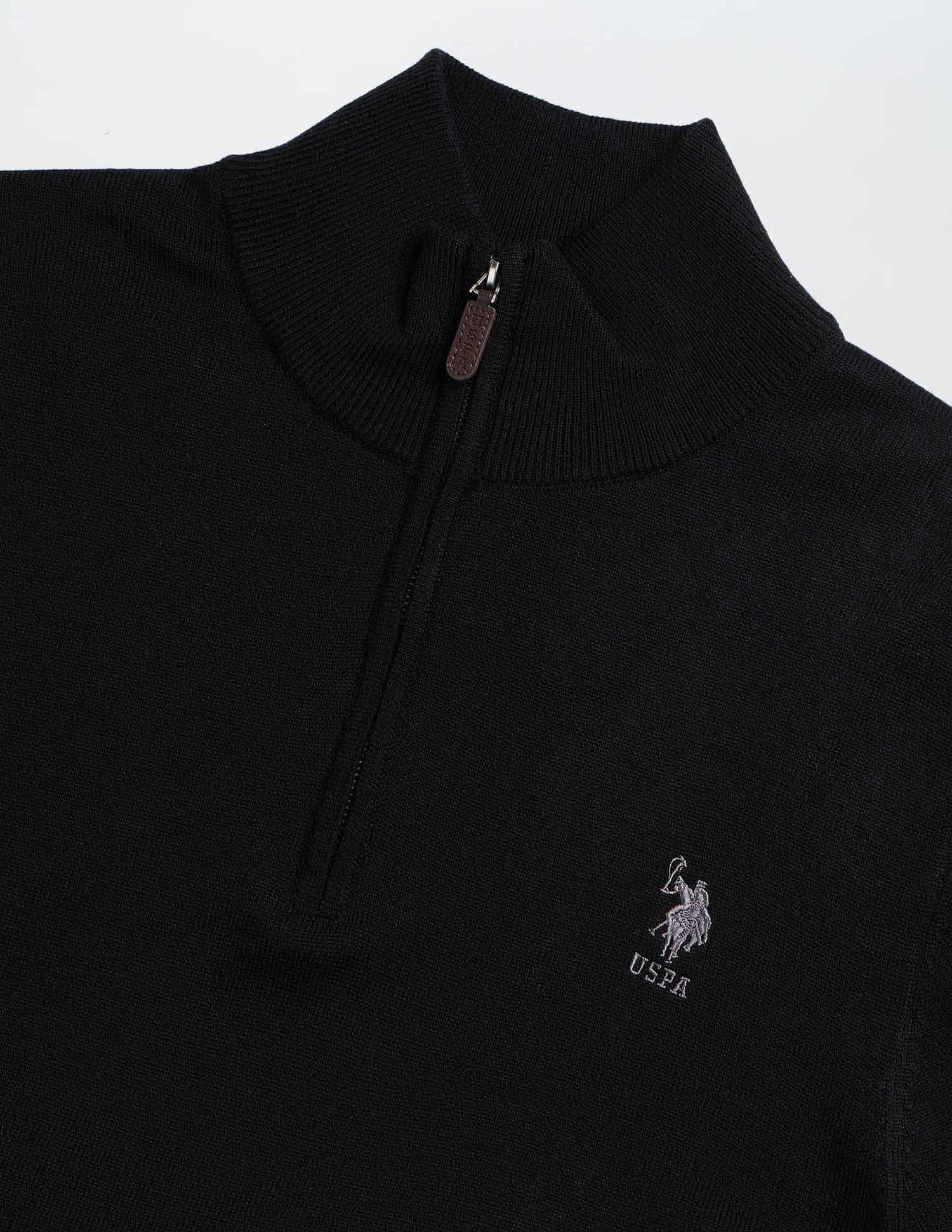 Solid Regular Fit Sweater Black - U.S. POLO ASSN. | Large