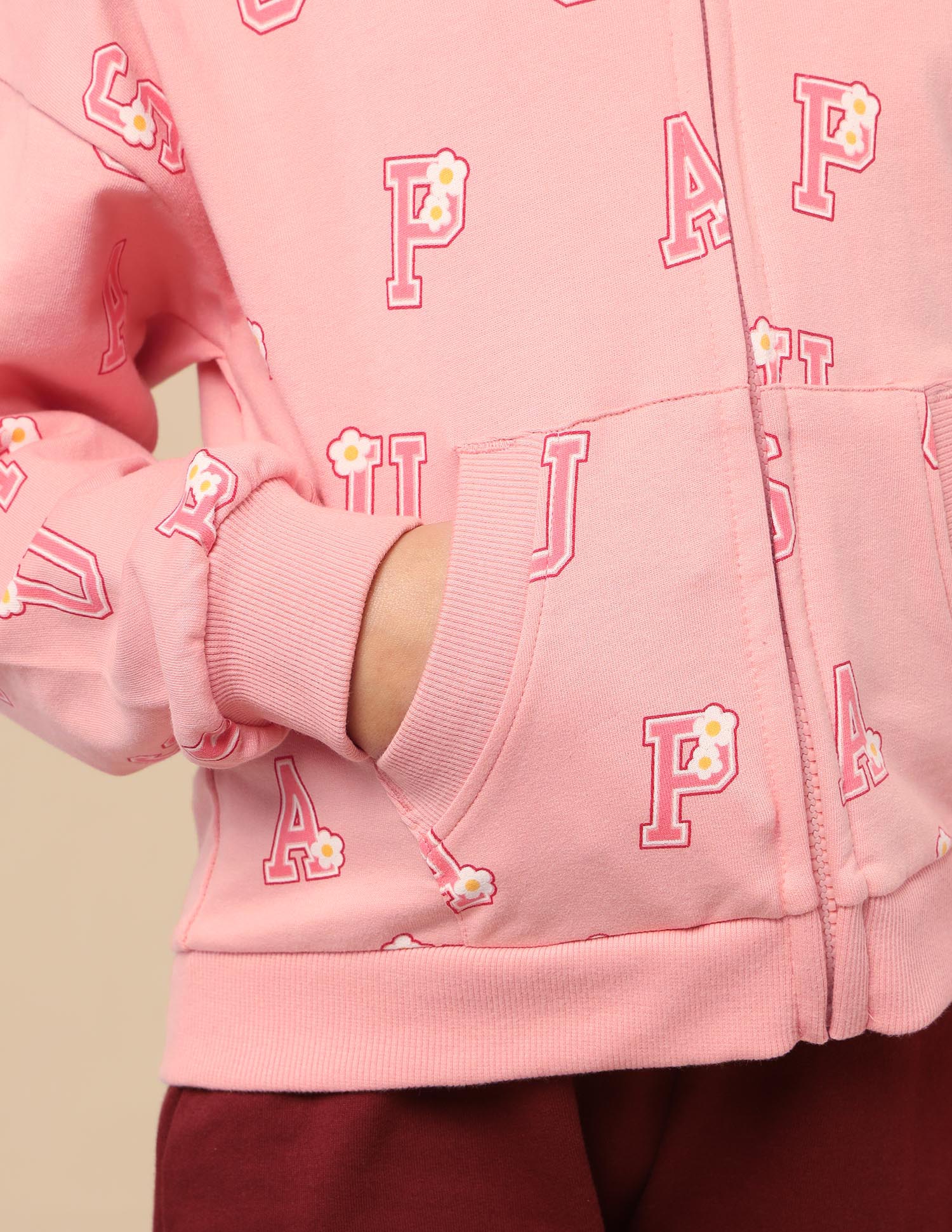 Girls Brand Printed Comfort Fit Sweatshirt Pink - U.S. POLO ASSN. | Large