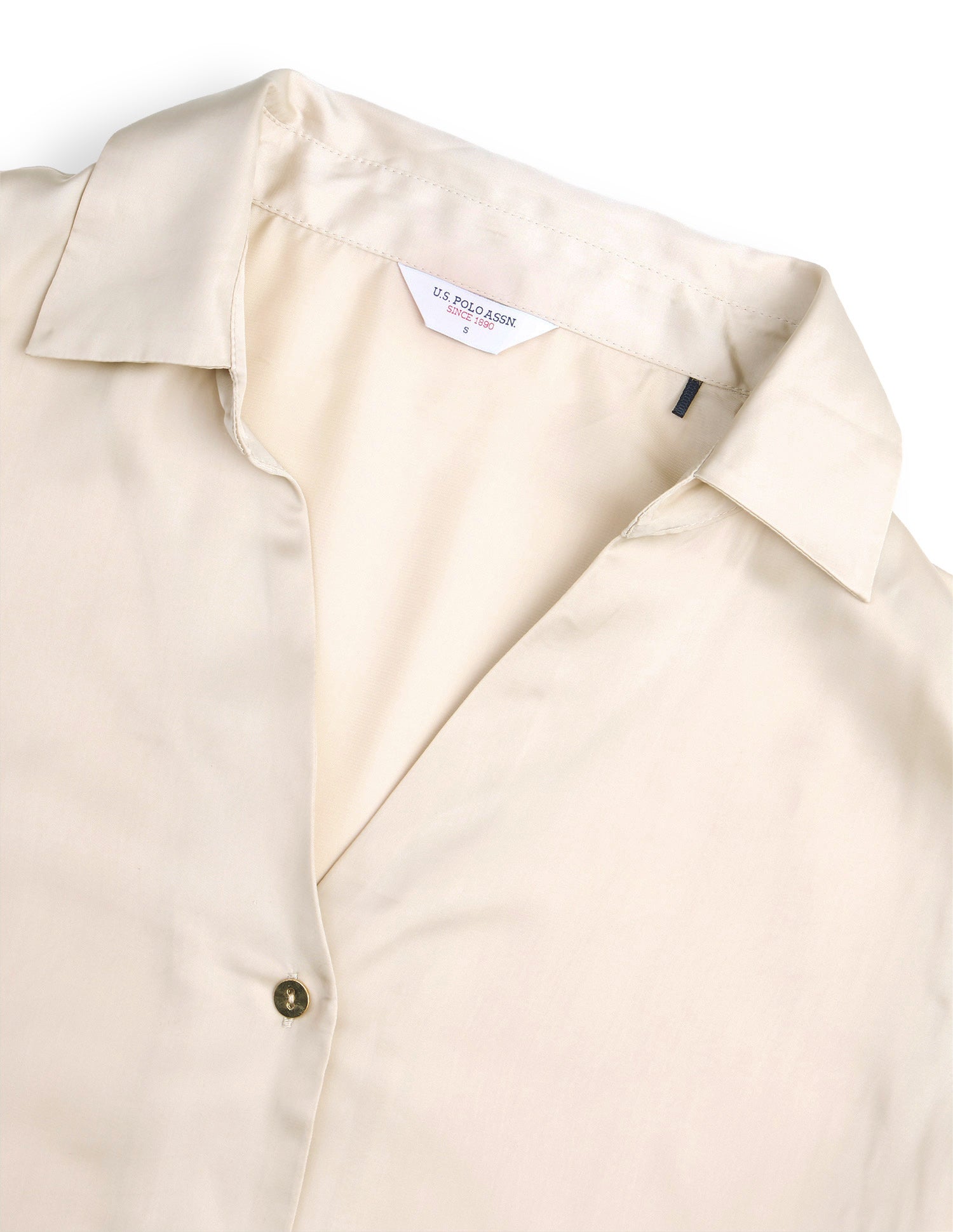 Solid Relaxed Fit Shirt Off White - U.S. Polo Assn. India | Large