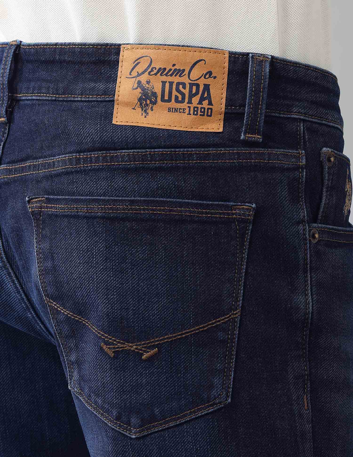 Super Stretch Brandon Slim Tapered Fit Blue Jeans Blue - U.S. Polo Assn. India | Large