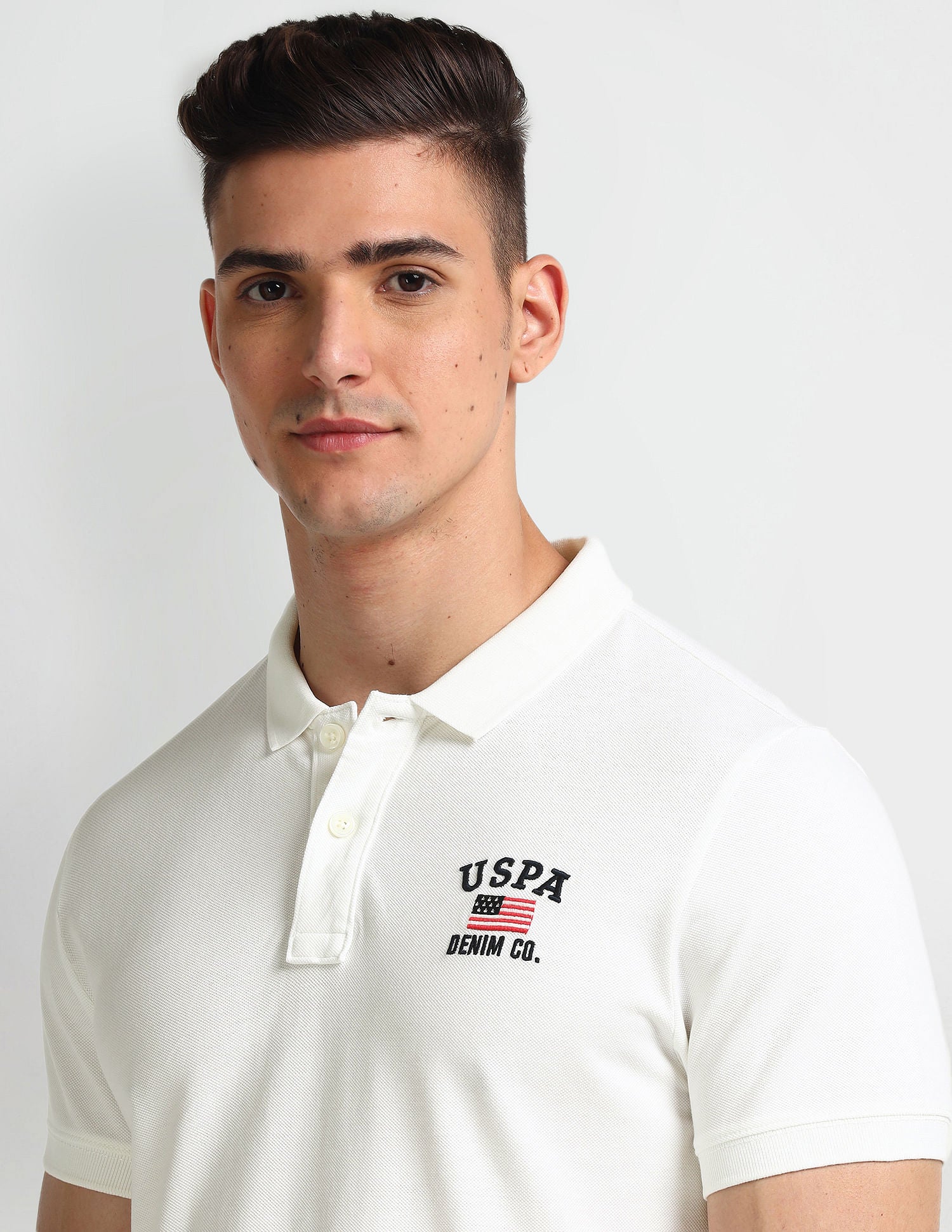 Solid Muscle Fit Polo Shirt Ivory - U.S. Polo Assn. India | Large