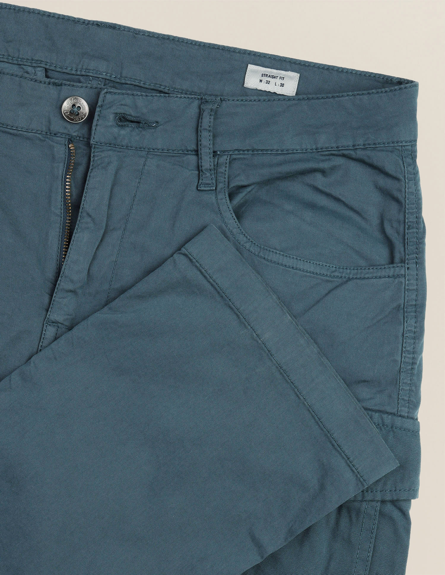 Harold Slim Straight Fit Twill Cargos Green - U.S. Polo Assn. India | Large